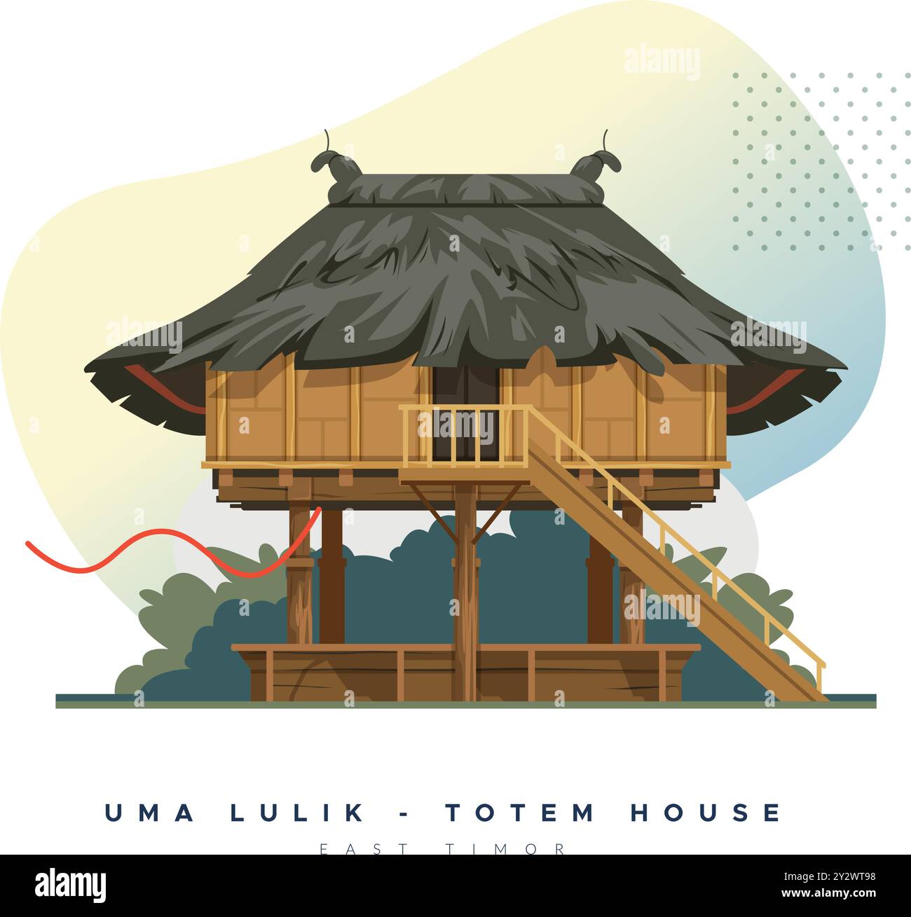 UMA Lulik - maisons totem sacrées - Lospalos, Timor oriental - illustration au format EPS 10 File Illustration de Vecteur