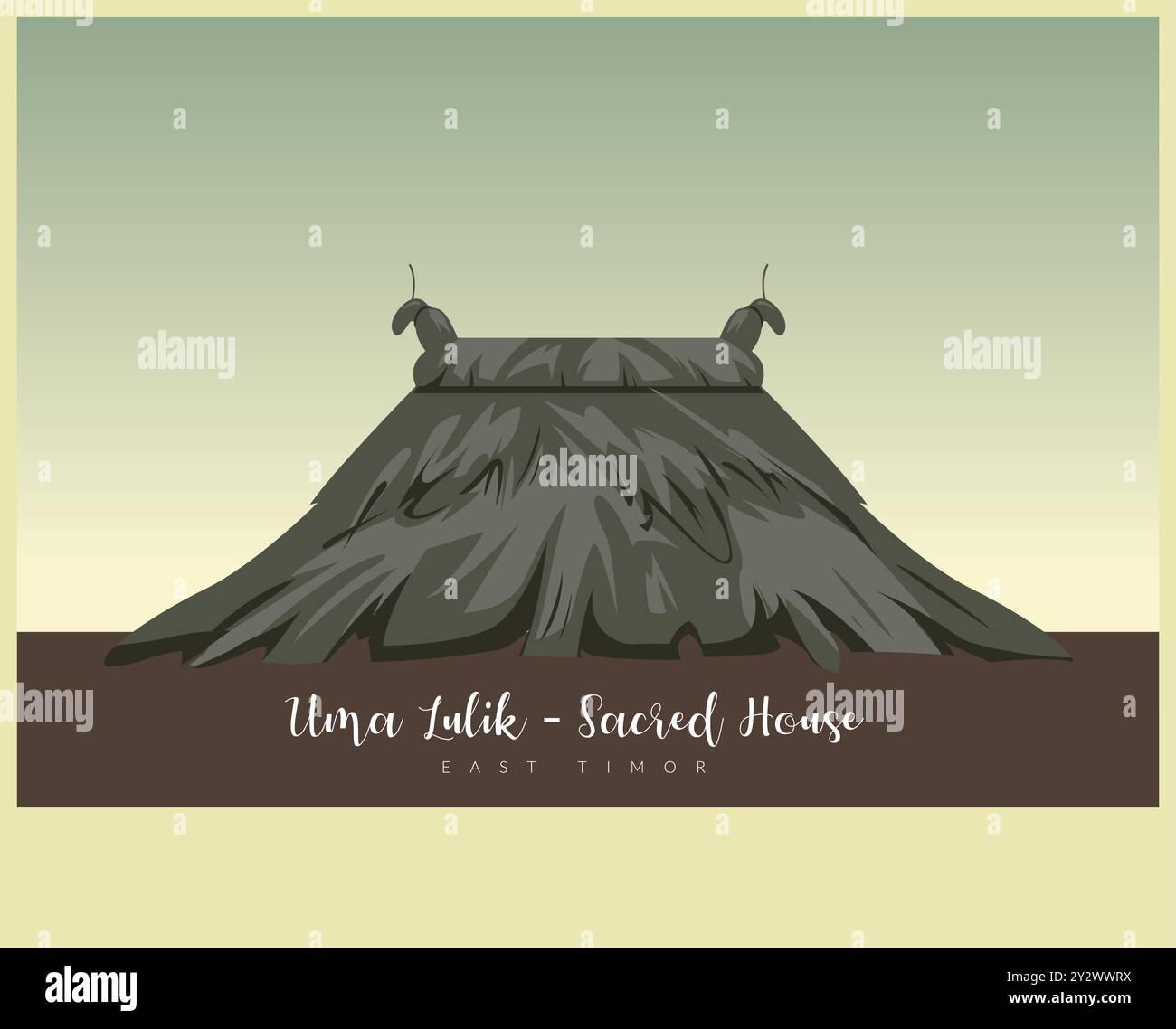 UMA Lulik - maisons totem sacrées - Lospalos, Timor oriental - illustration au format EPS 10 File Illustration de Vecteur