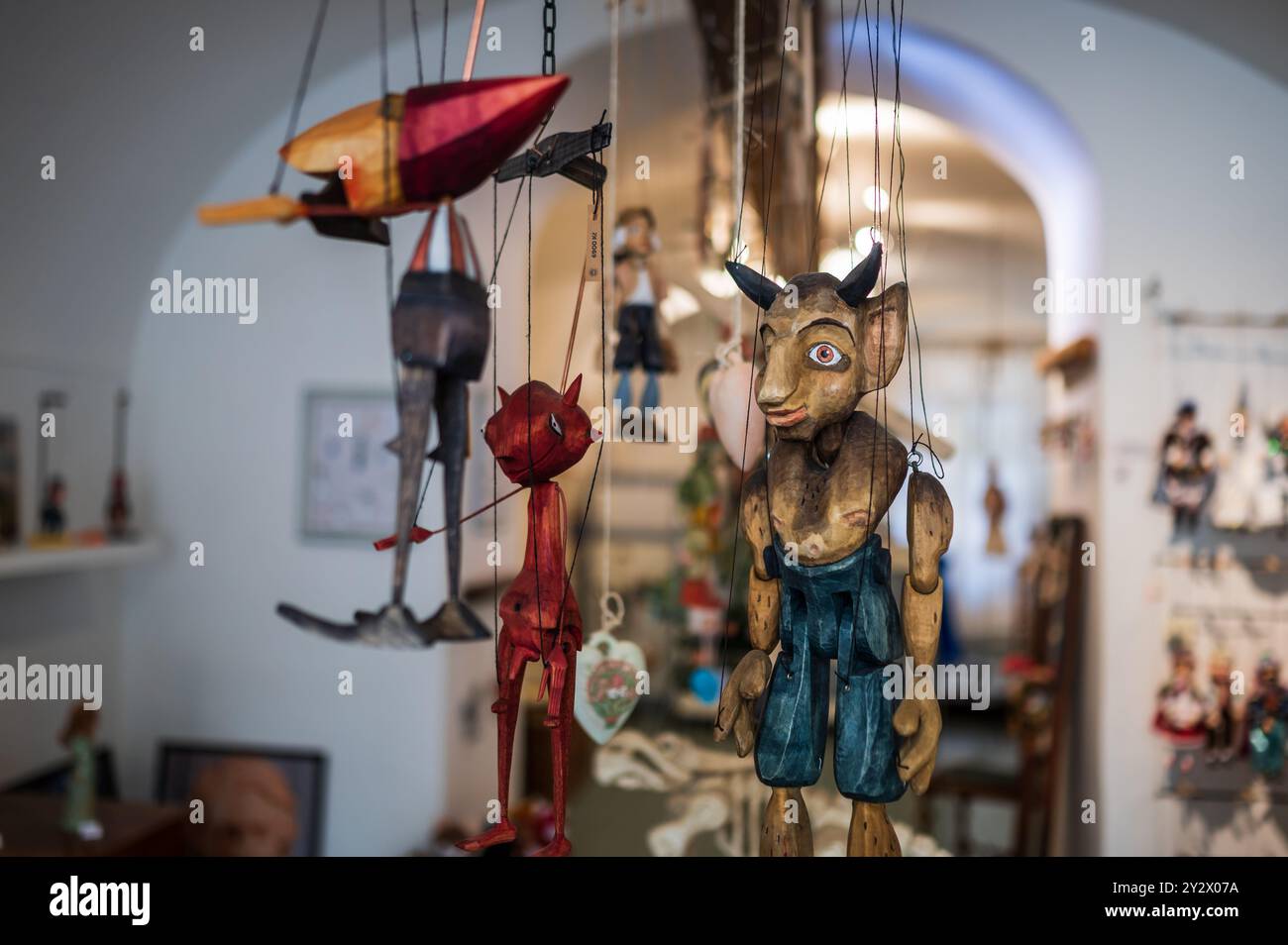 Magasin de marionnettes et marionnettes à Prague Banque D'Images