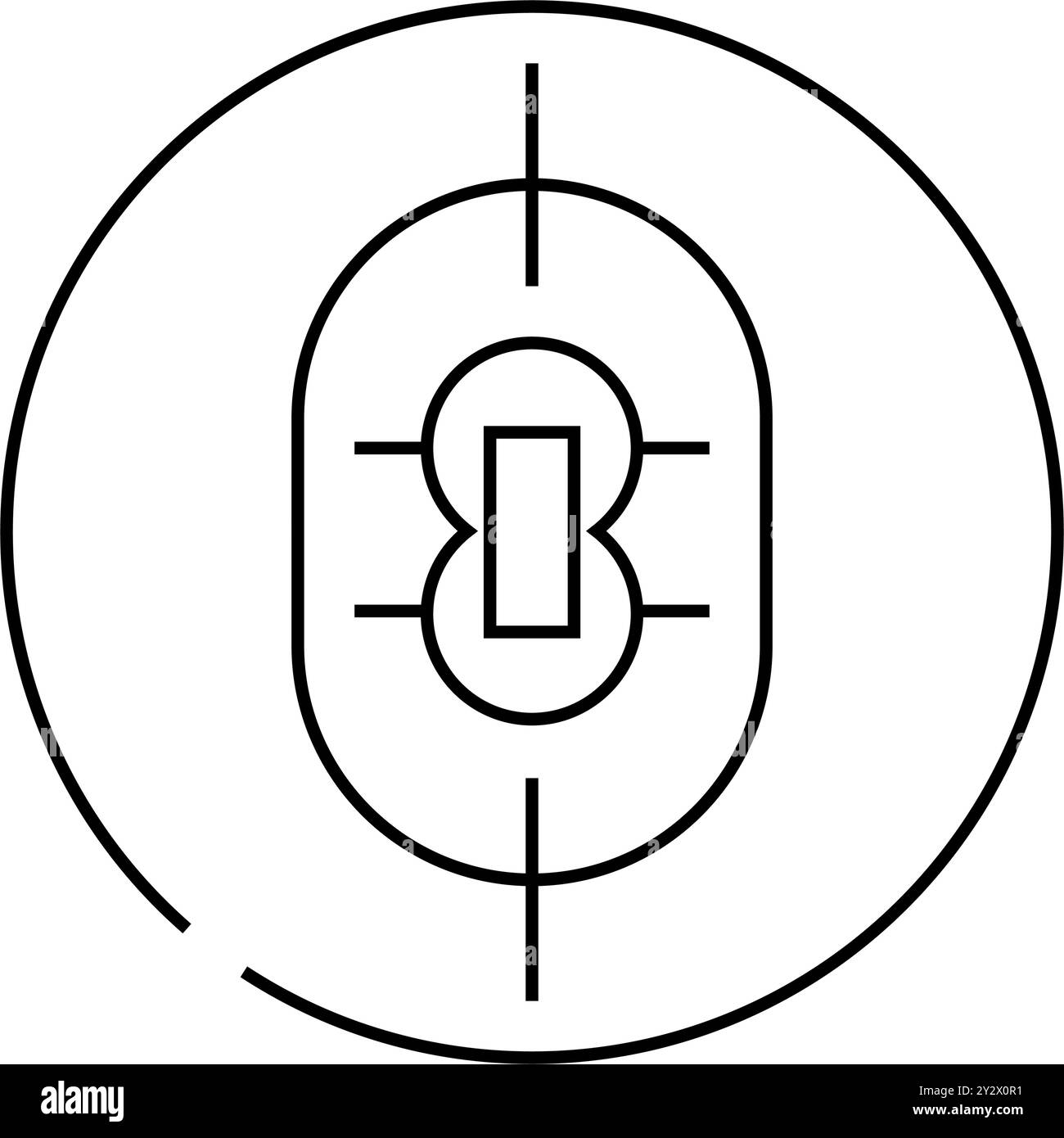 illustration vectorielle de l'icône de la ligne de champ de cricket Illustration de Vecteur