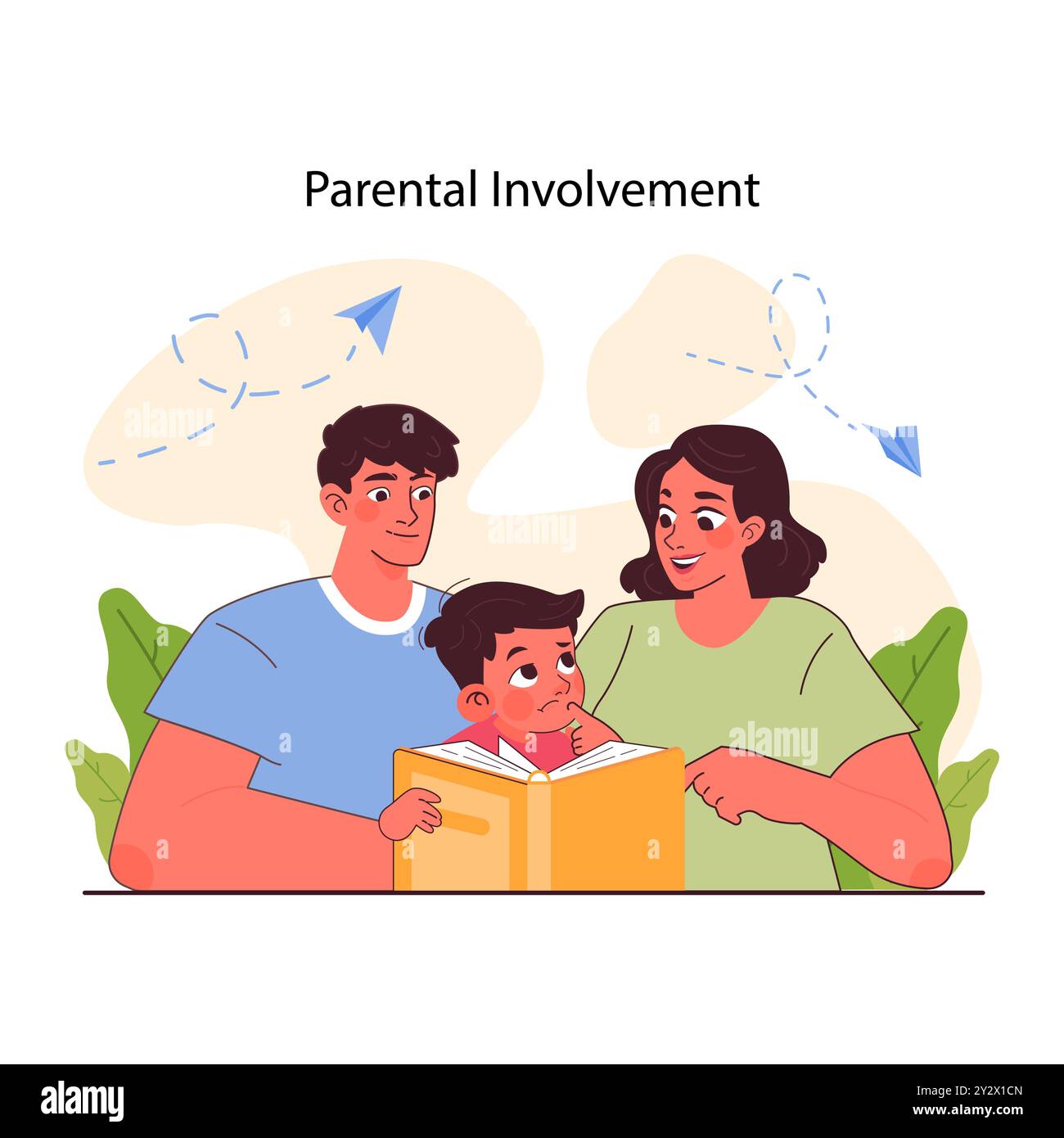 Pédagogie. L'éducation et l'éducation des enfants avec la participation des parents. Les enfants de l'école primaire acquièrent des connaissances et des compétences, une approche moderne de l'enseignement. Illustration vectorielle plate Illustration de Vecteur