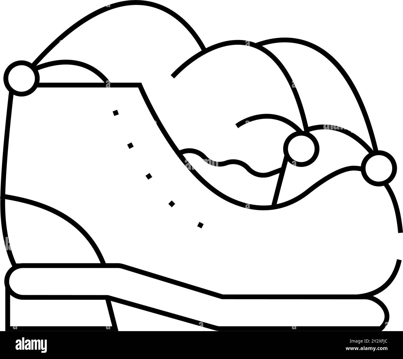 illustration vectorielle de l'icône de démarrage clown et de la ligne chapeau Illustration de Vecteur