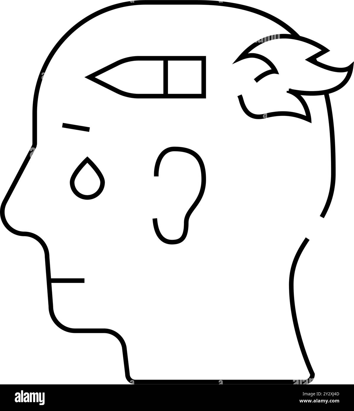 ligne de psychologie militaire icône vecteur illustration noir Illustration de Vecteur