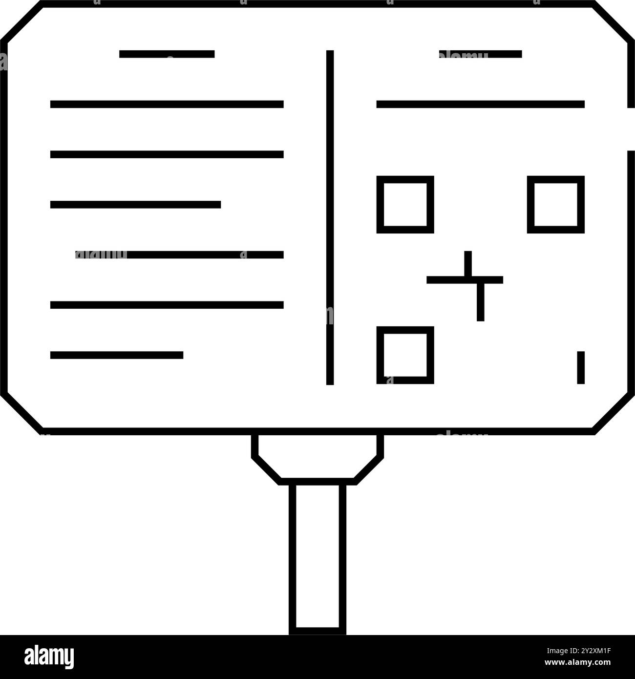 illustration vectorielle de l'icône de la ligne d'exposition du musée de la plaque d'annotation Illustration de Vecteur