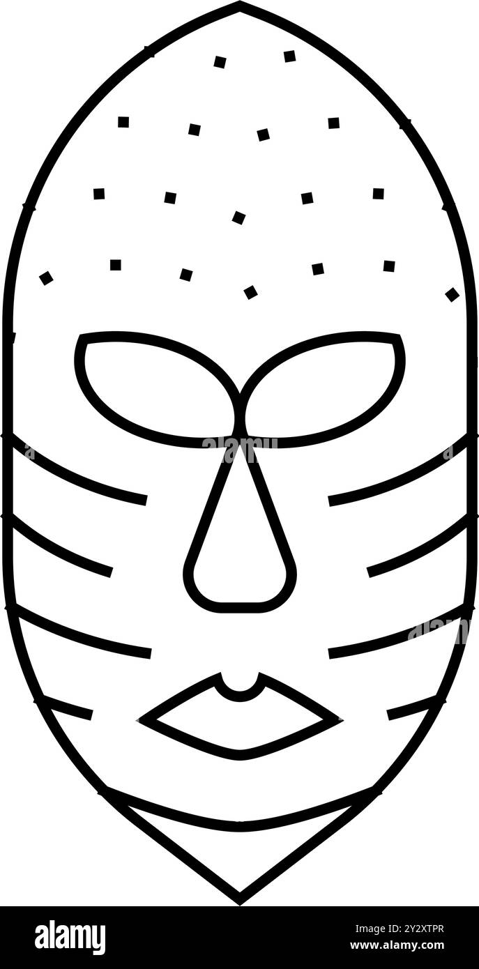 masque musée ligne d'exposition icône illustration vectorielle Illustration de Vecteur