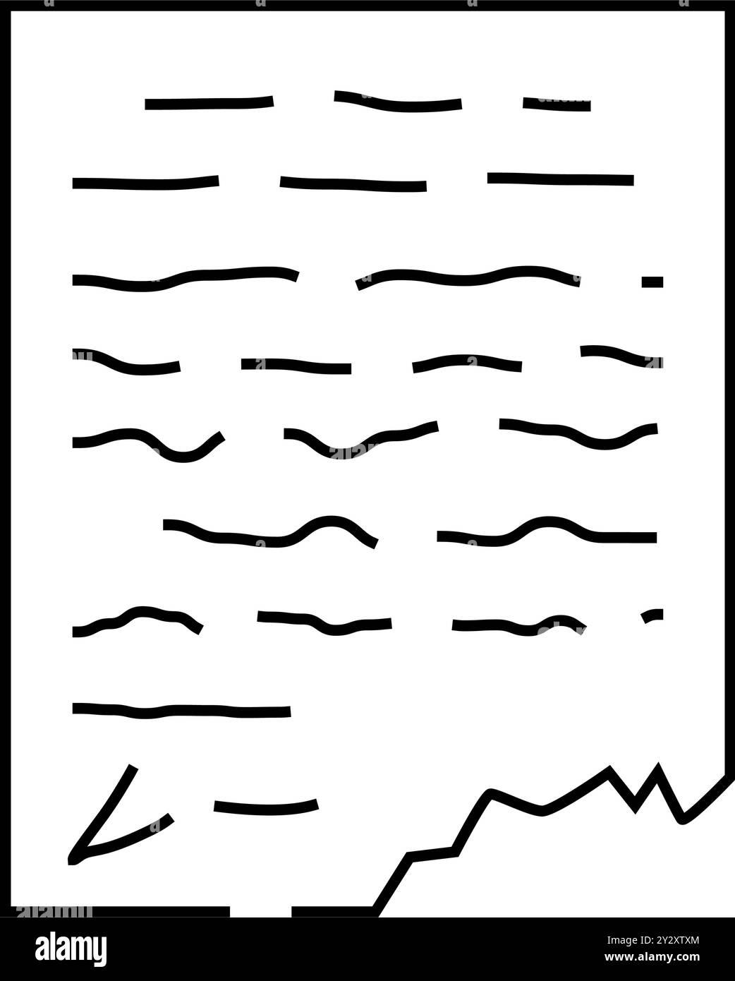 lettre, manuscrit ou document historique musée ligne d'exposition icône illustration vectorielle Illustration de Vecteur