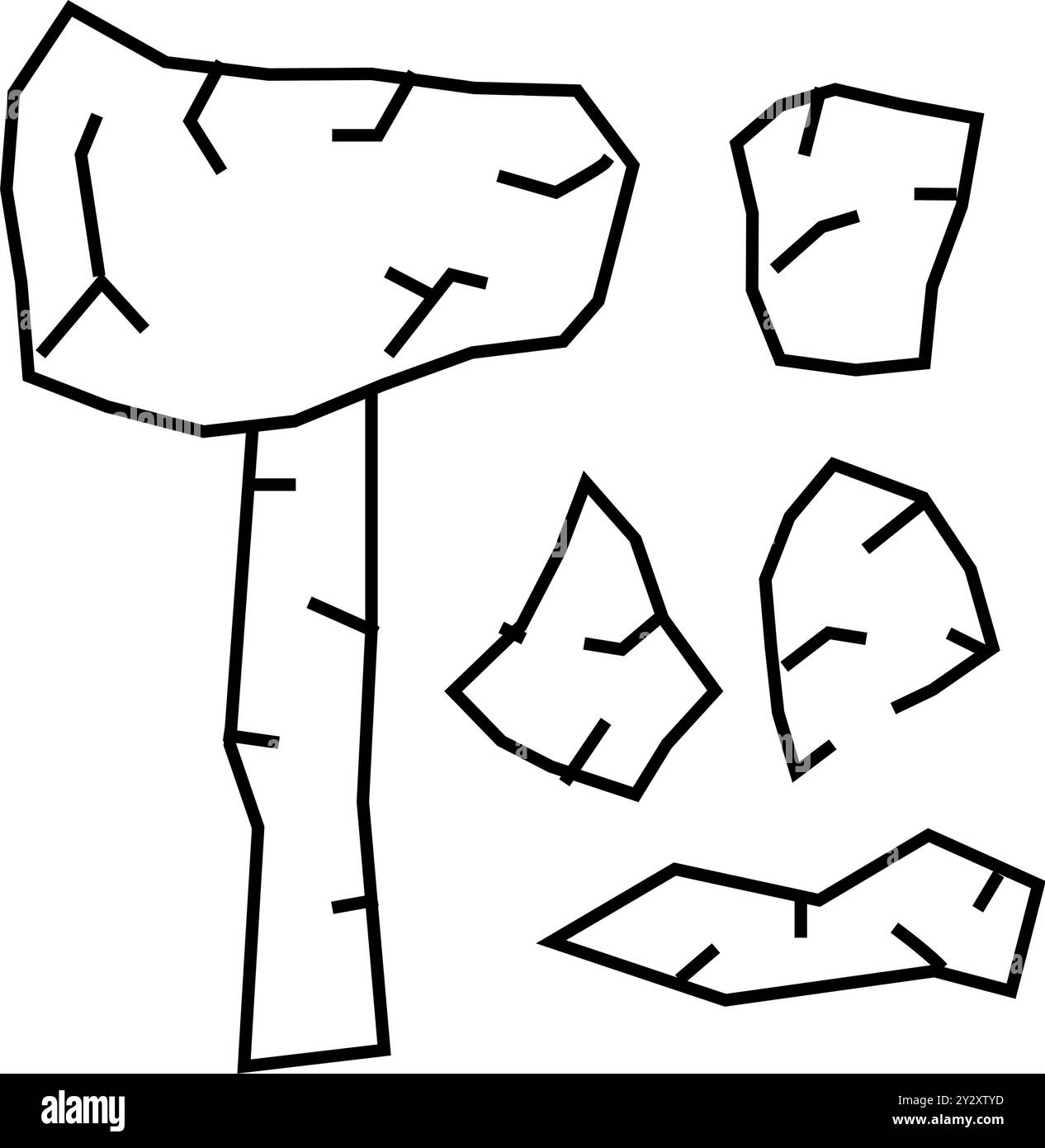 illustration vectorielle de la ligne d'exposition du musée stone age things Illustration de Vecteur