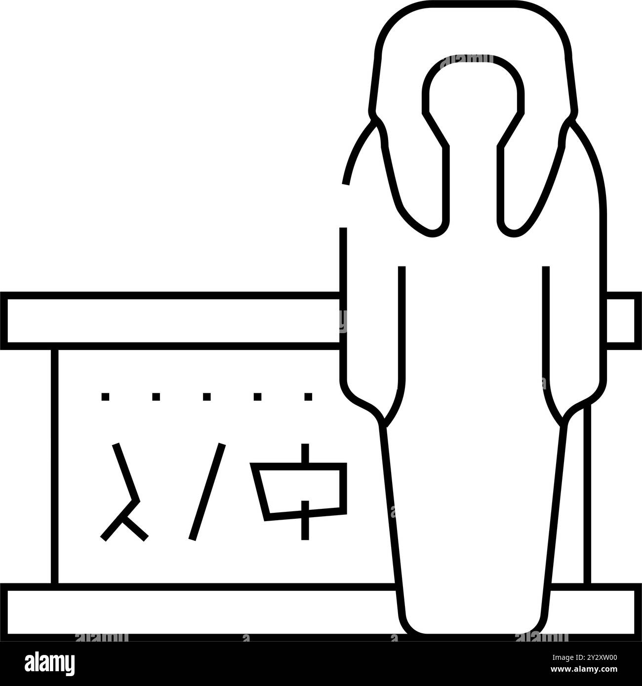 illustration vectorielle de la ligne d'exposition du musée momie Illustration de Vecteur