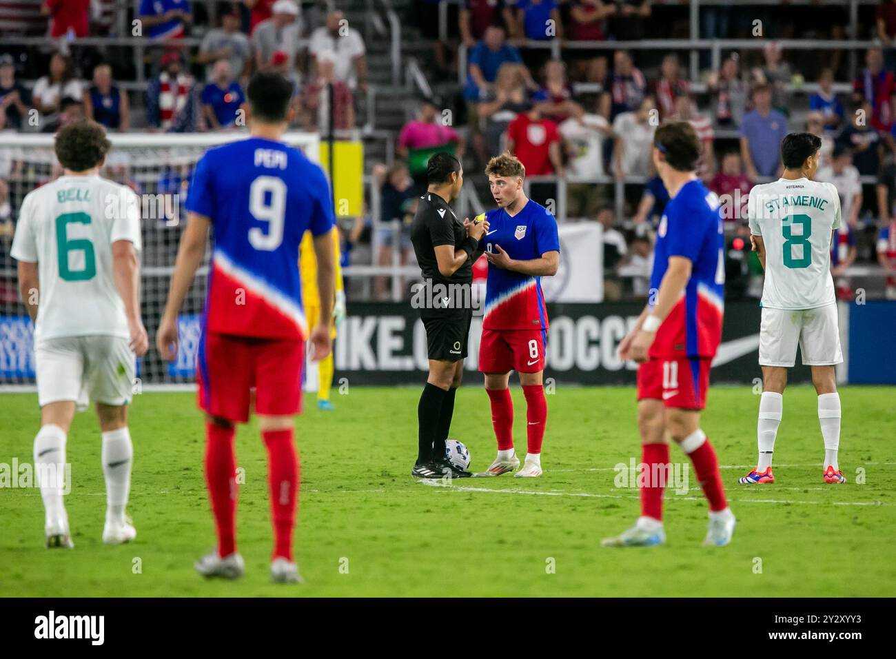 Cincinnati, Ohio, États-Unis, 10 septembre 2024. L'USMNT affronte la Nouvelle-Zélande dans un match amical international au stade TQL de Cincinnati, Ohio. Crédit : Kindell Buchanan/Alamy Live News Banque D'Images