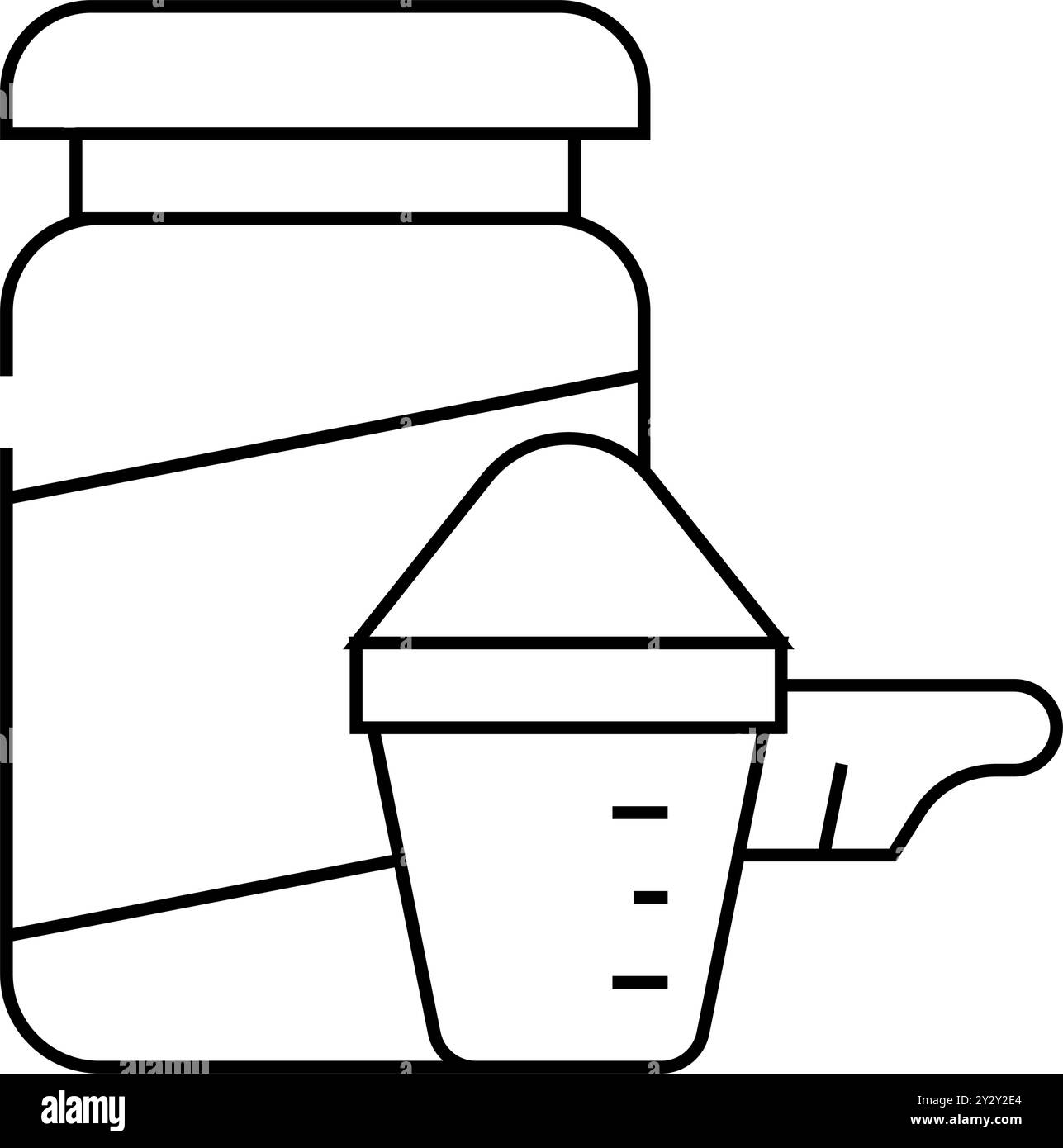 ligne de supplément de protéines icône vecteur illustration noir Illustration de Vecteur