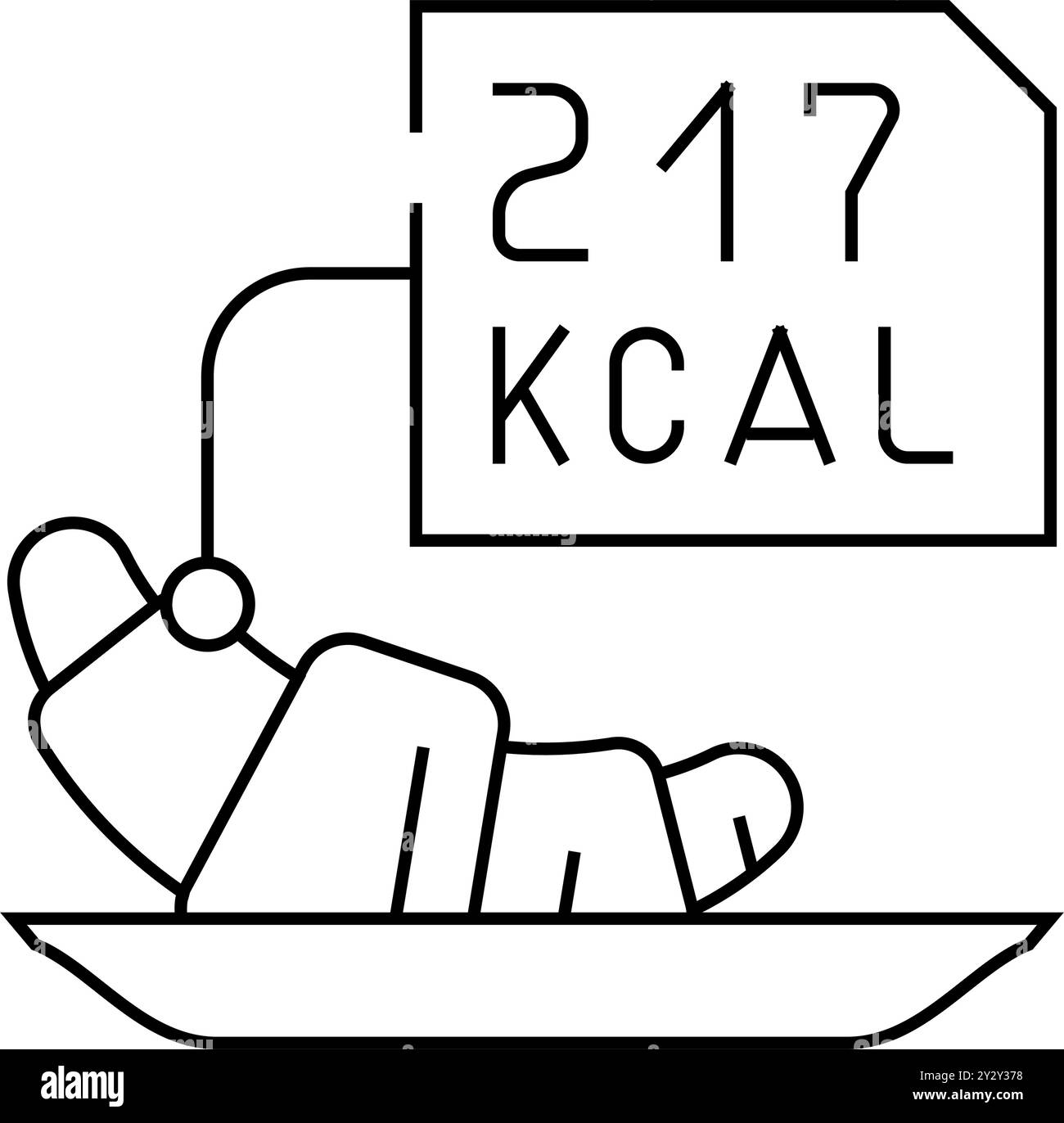 icône de ligne de comptage des calories illustration vectorielle noire Illustration de Vecteur