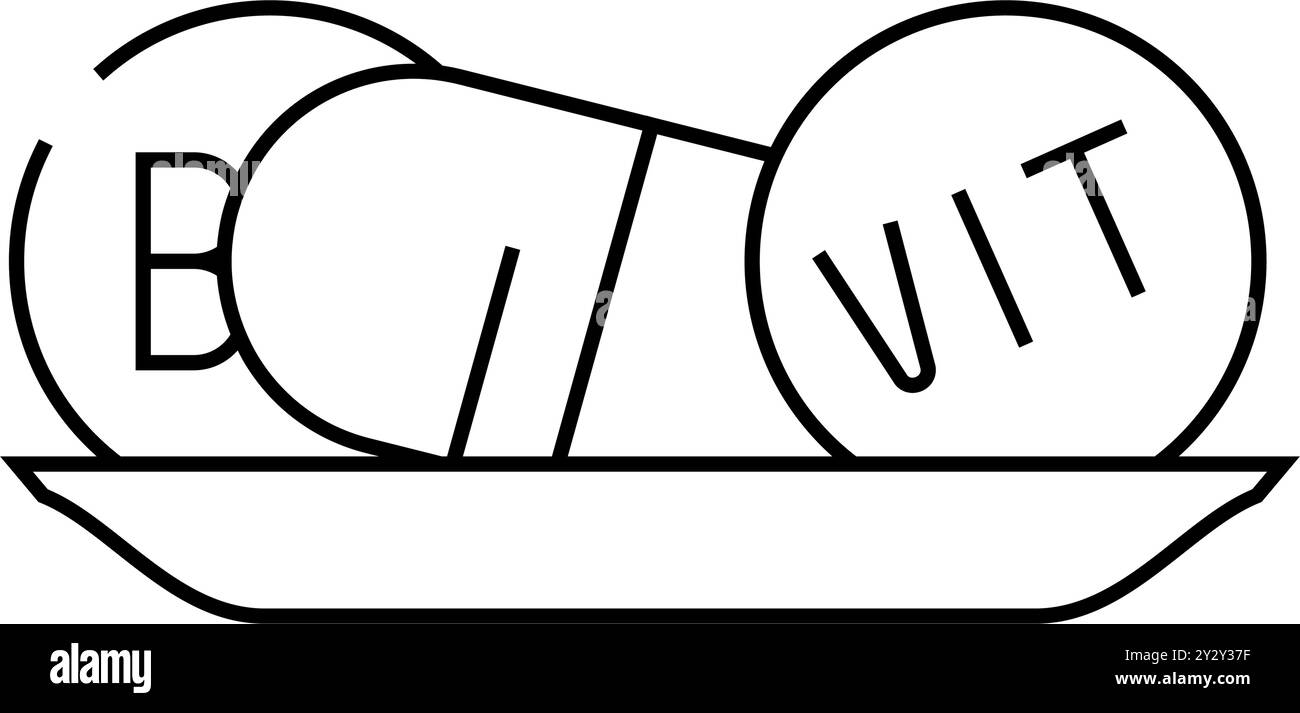 vitamines ligne de régime icône vecteur illustration noir Illustration de Vecteur