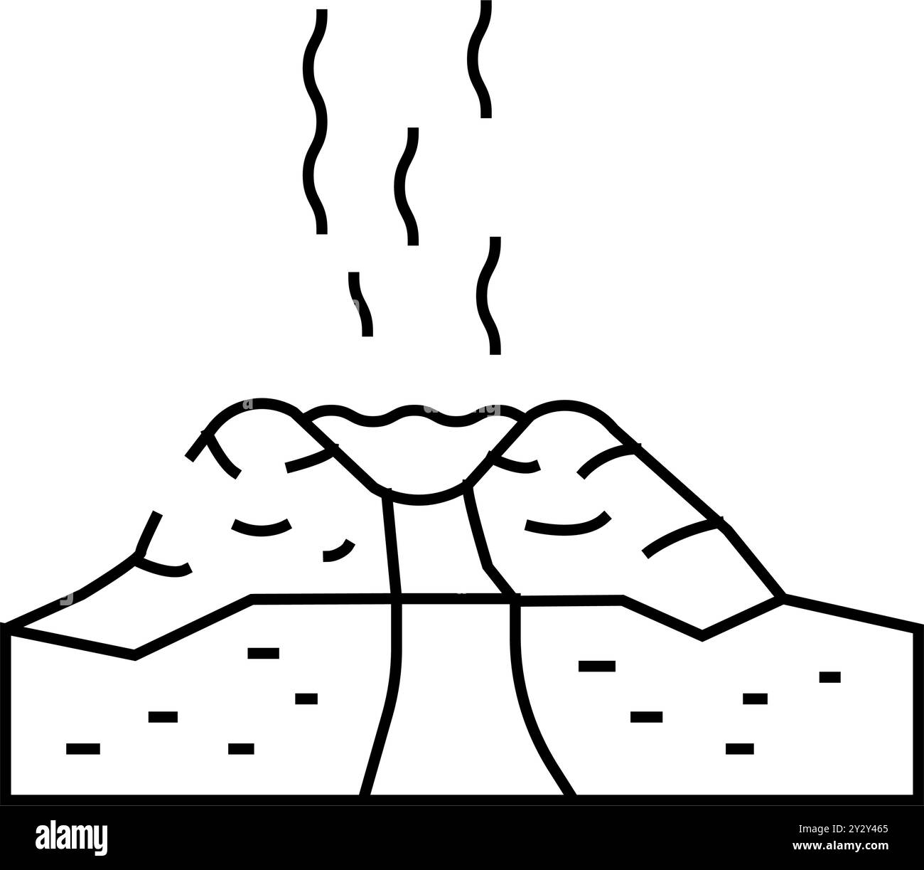 illustration vectorielle de l'icône de la ligne des éruptions de type ice Illustration de Vecteur