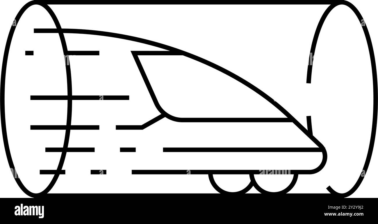 illustration vectorielle de l'icône de ligne de chemin de fer hyperloop Illustration de Vecteur