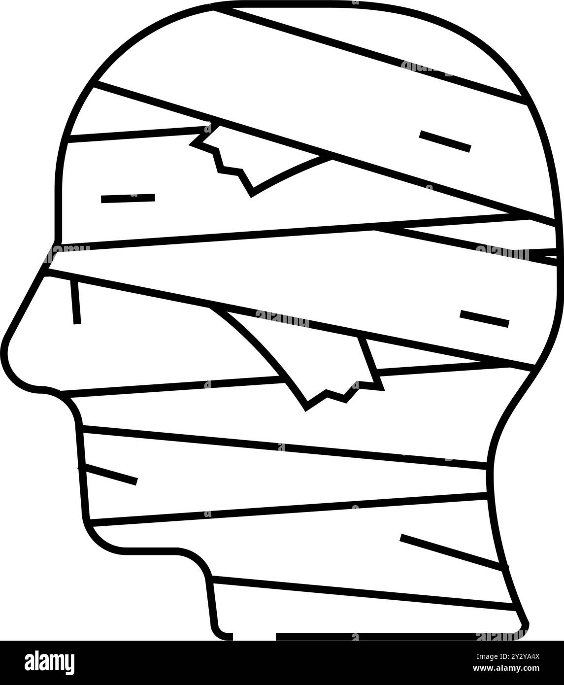 illustration vectorielle de l'icône de la ligne peur de momie Illustration de Vecteur