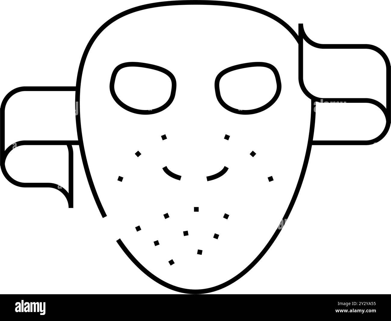 illustration vectorielle de l'icône de la ligne de peur du masque Illustration de Vecteur