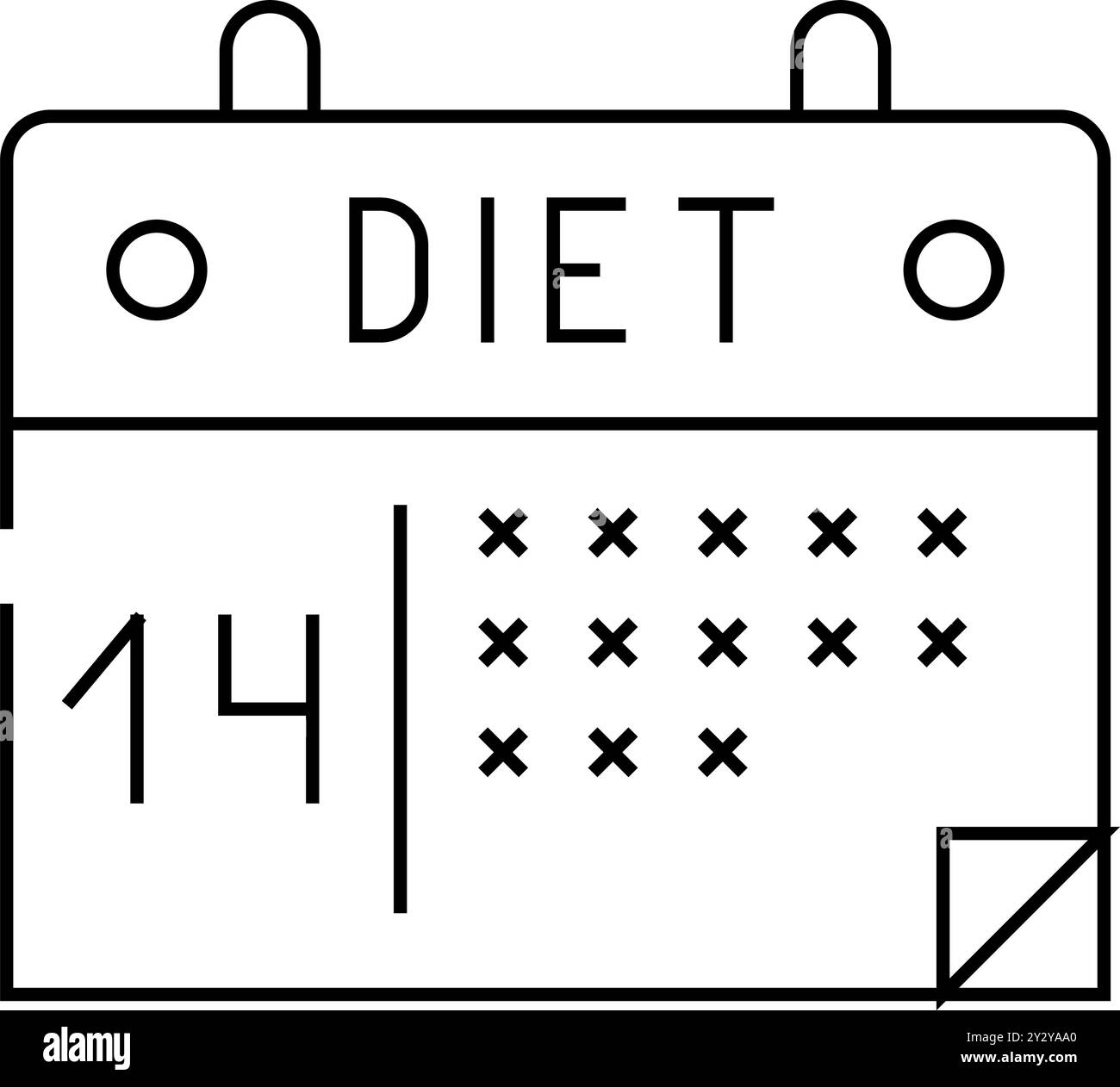 icône de ligne de régime du calendrier illustration vectorielle noire Illustration de Vecteur