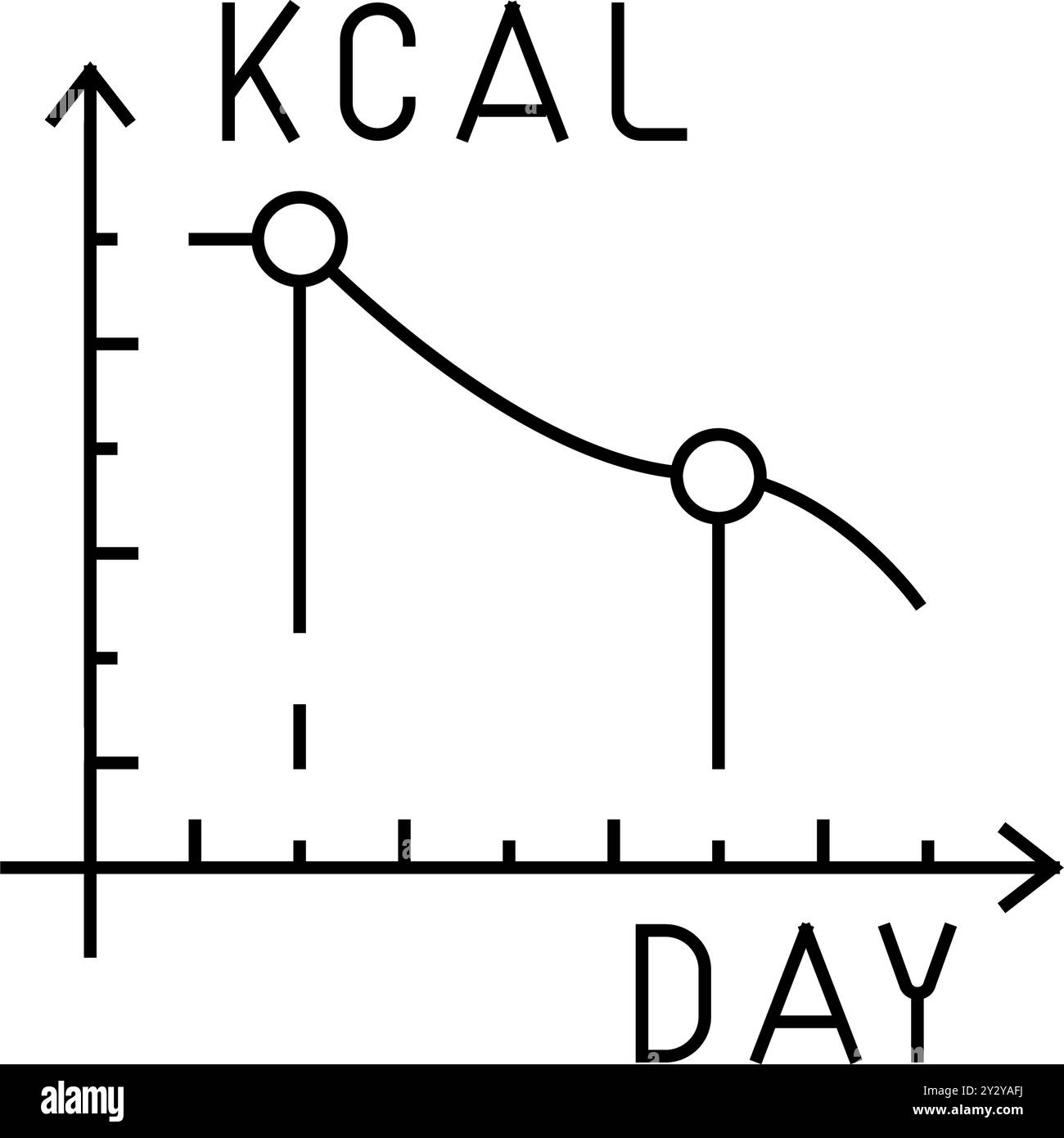 réduction progressive des calories ligne icône illustration du vecteur Illustration de Vecteur