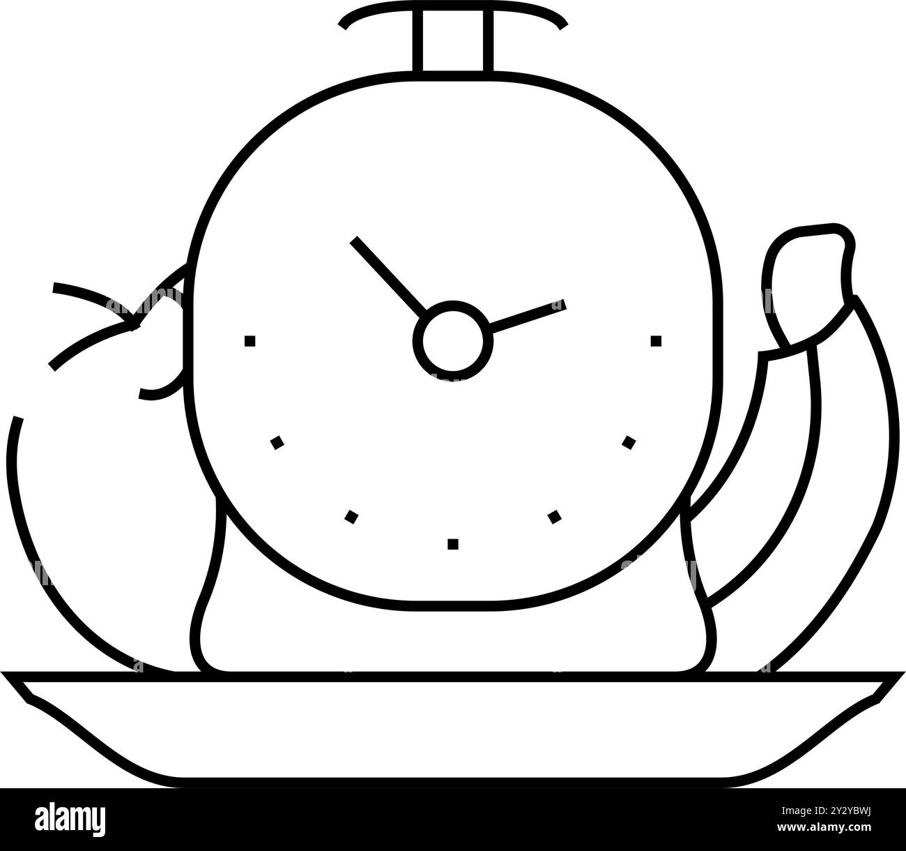 illustration vectorielle de l'icône food by hour line Illustration de Vecteur