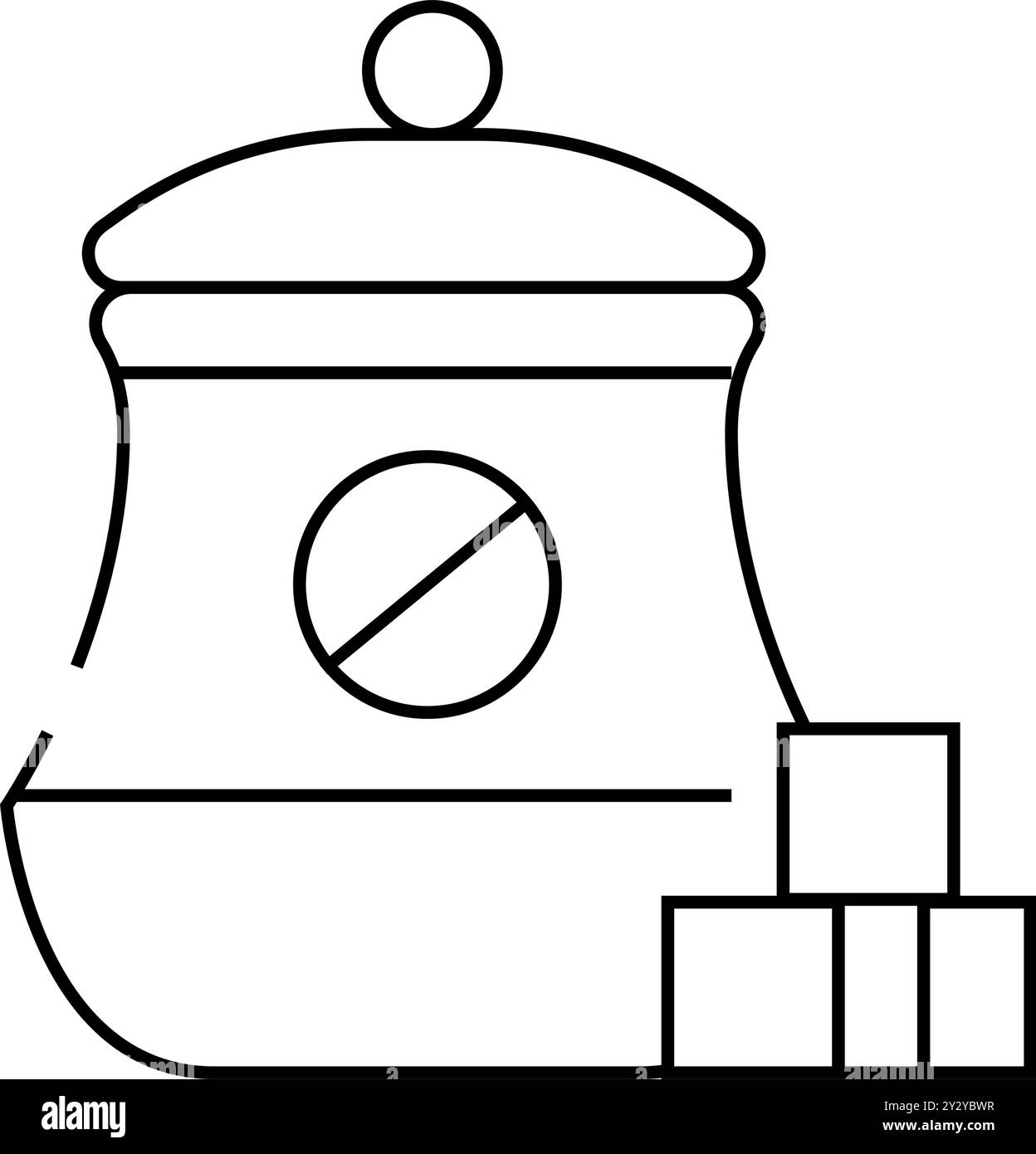 annuler la ligne de sucre icône vecteur illustration noir Illustration de Vecteur