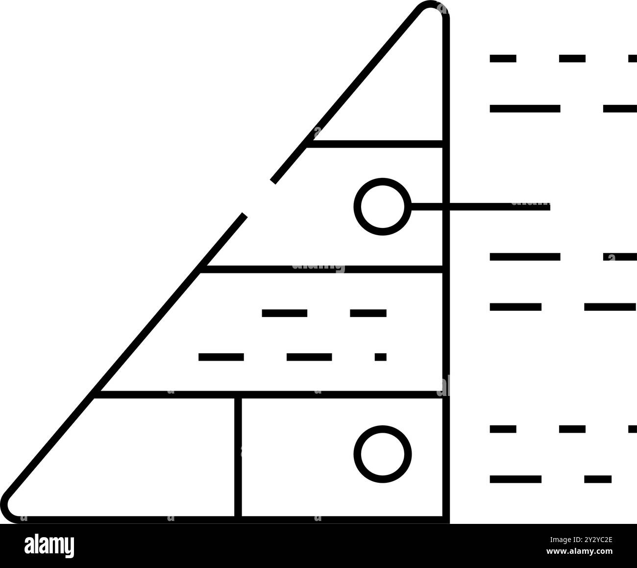 illustration vectorielle de l'icône de la ligne maslow de la pyramide noire Illustration de Vecteur