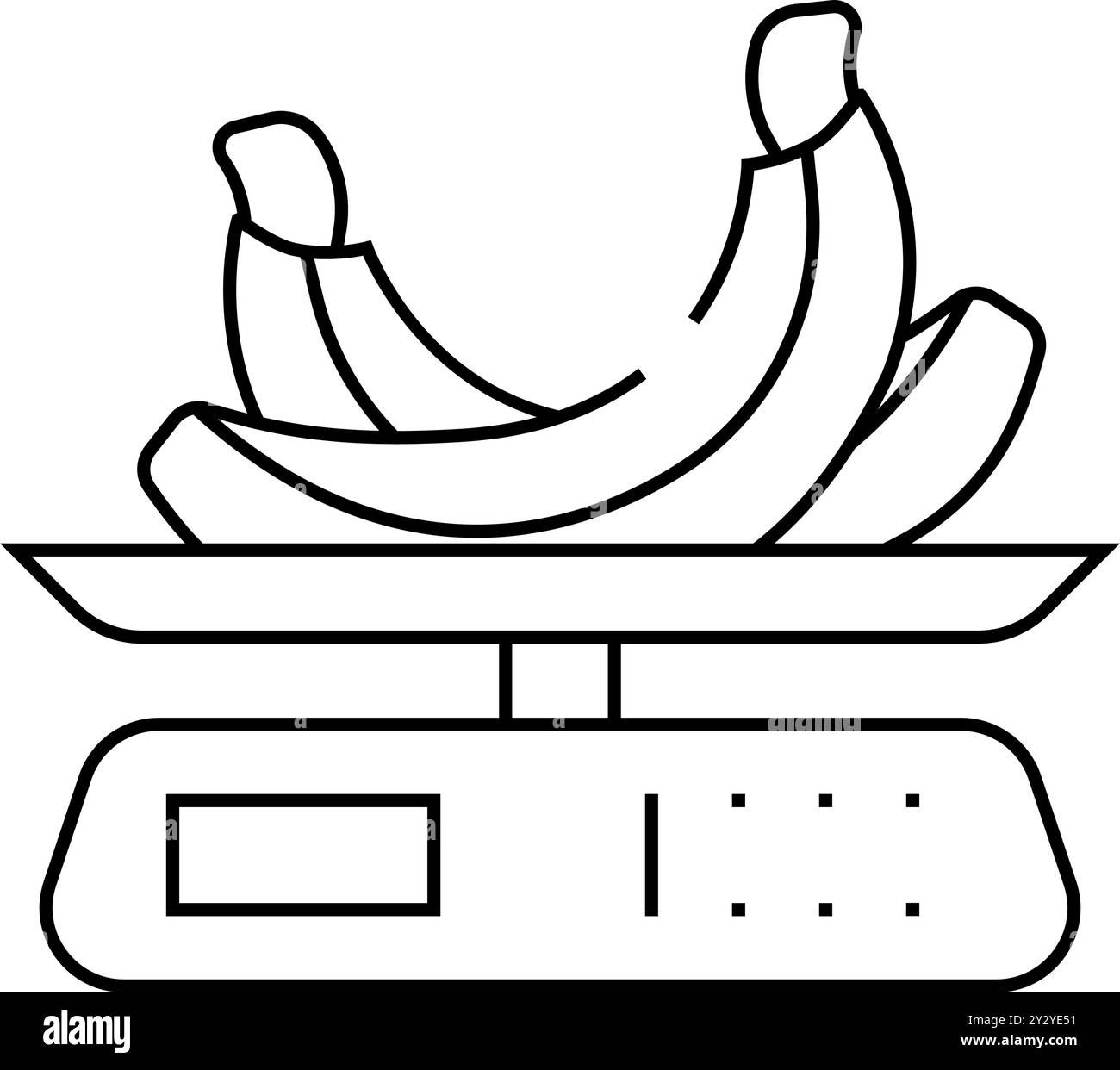 illustration vectorielle de l'icône de la ligne alimentaire de pesée noire Illustration de Vecteur