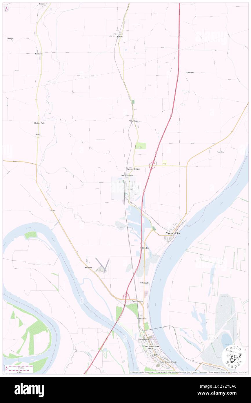 Mounds, Comté de Pulaski, US, États-Unis, Illinois, n 37 6' 51'', S 89 11' 52'', carte, Cartascapes carte publiée en 2024. Explorez Cartascapes, une carte qui révèle la diversité des paysages, des cultures et des écosystèmes de la Terre. Voyage à travers le temps et l'espace, découvrir l'interconnexion du passé, du présent et de l'avenir de notre planète. Banque D'Images