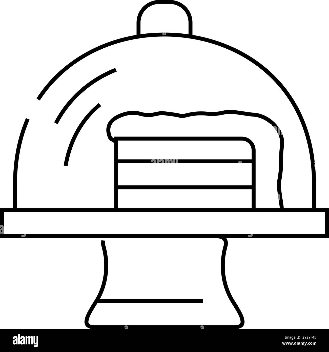 illustration vectorielle de l'icône de la ligne de la pièce à gâteau Illustration de Vecteur