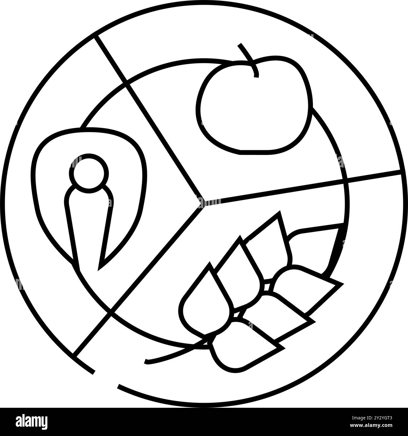 illustration vectorielle de l'icône de la ligne alimentaire séparée noire Illustration de Vecteur