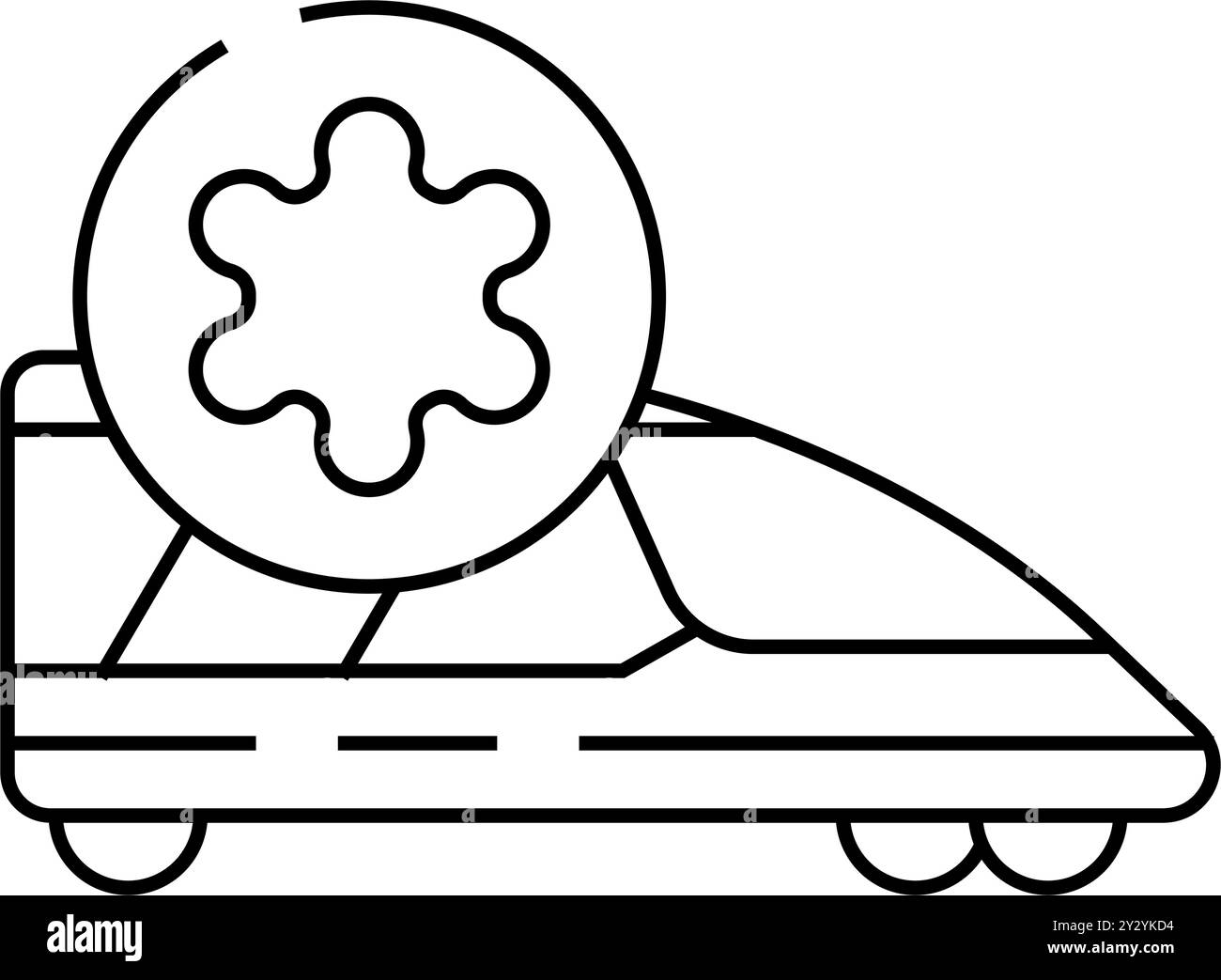 illustration vectorielle de l'icône de ligne de train infectée Illustration de Vecteur