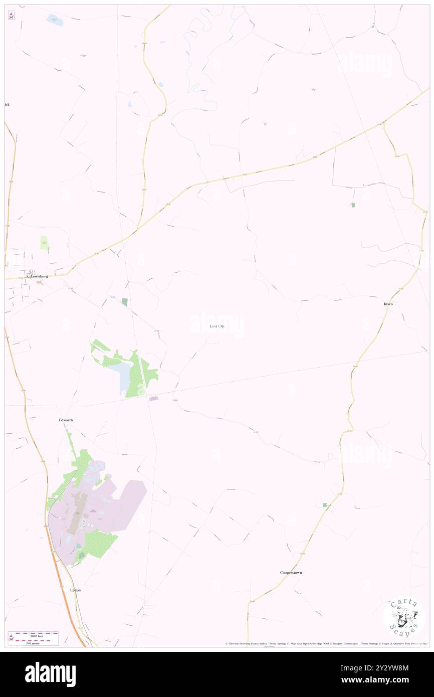 Lost City, Comté de Logan, US, États-Unis, Kentucky, n 36 58' 37'', S 86 54' 18'', carte, Cartascapes carte publiée en 2024. Explorez Cartascapes, une carte qui révèle la diversité des paysages, des cultures et des écosystèmes de la Terre. Voyage à travers le temps et l'espace, découvrir l'interconnexion du passé, du présent et de l'avenir de notre planète. Banque D'Images