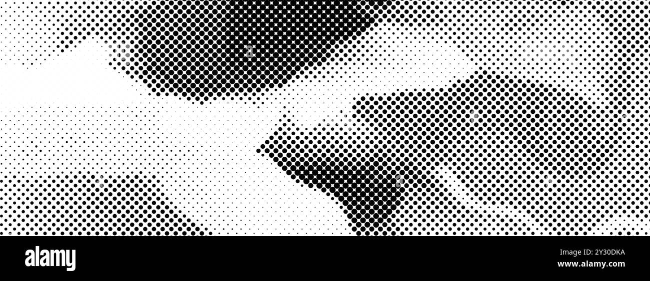 Texture de demi-ton déformée en pointillés abstraits. Fond de flux ondulé de fumée ou de flux pixellisé. Motif de gradient ondulé torsadé. Fond de bruit de trame rétro. Fond d'écran de superposition de style comique vectoriel Illustration de Vecteur