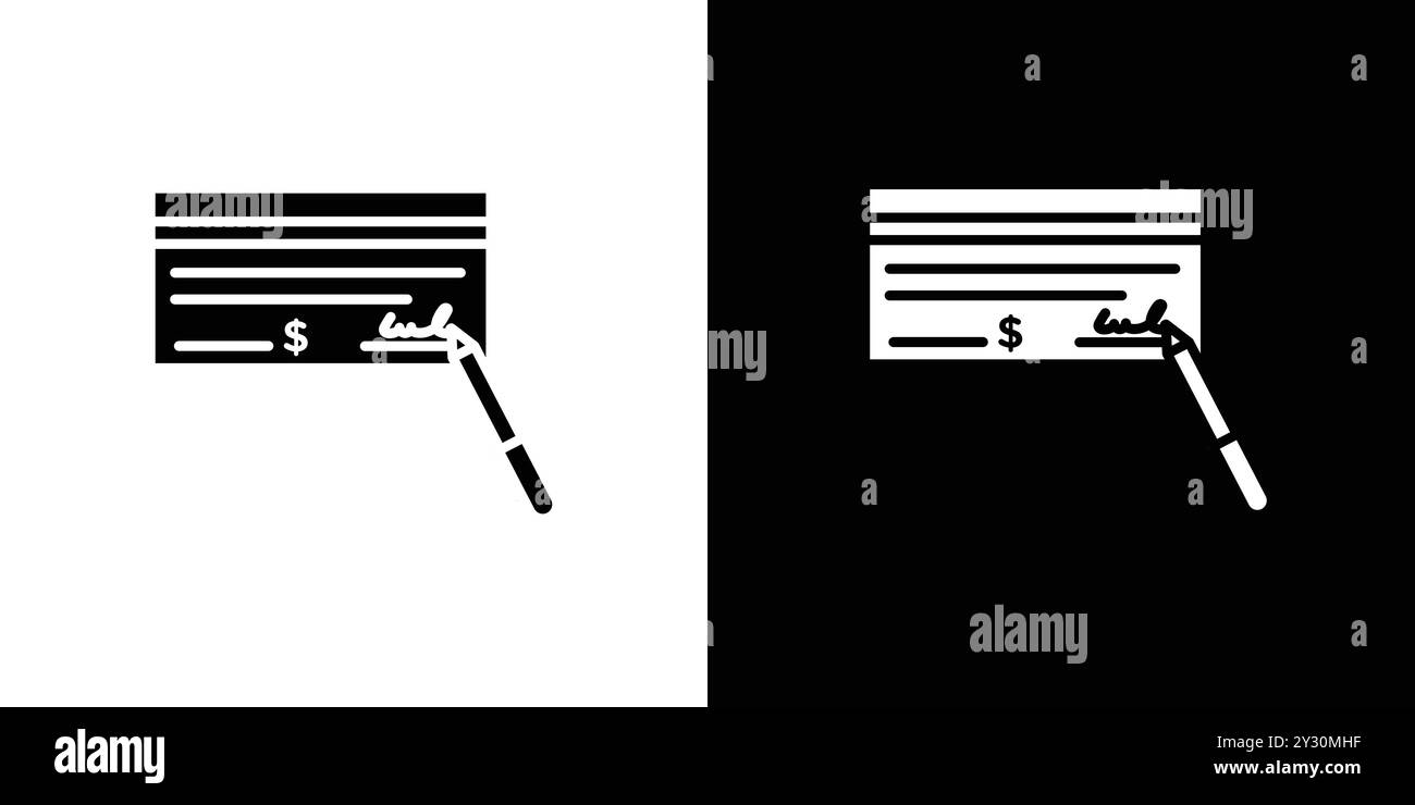 Signature de collection de logo de vecteur d'icône de chèque ou de groupe de pack groupé Illustration de Vecteur