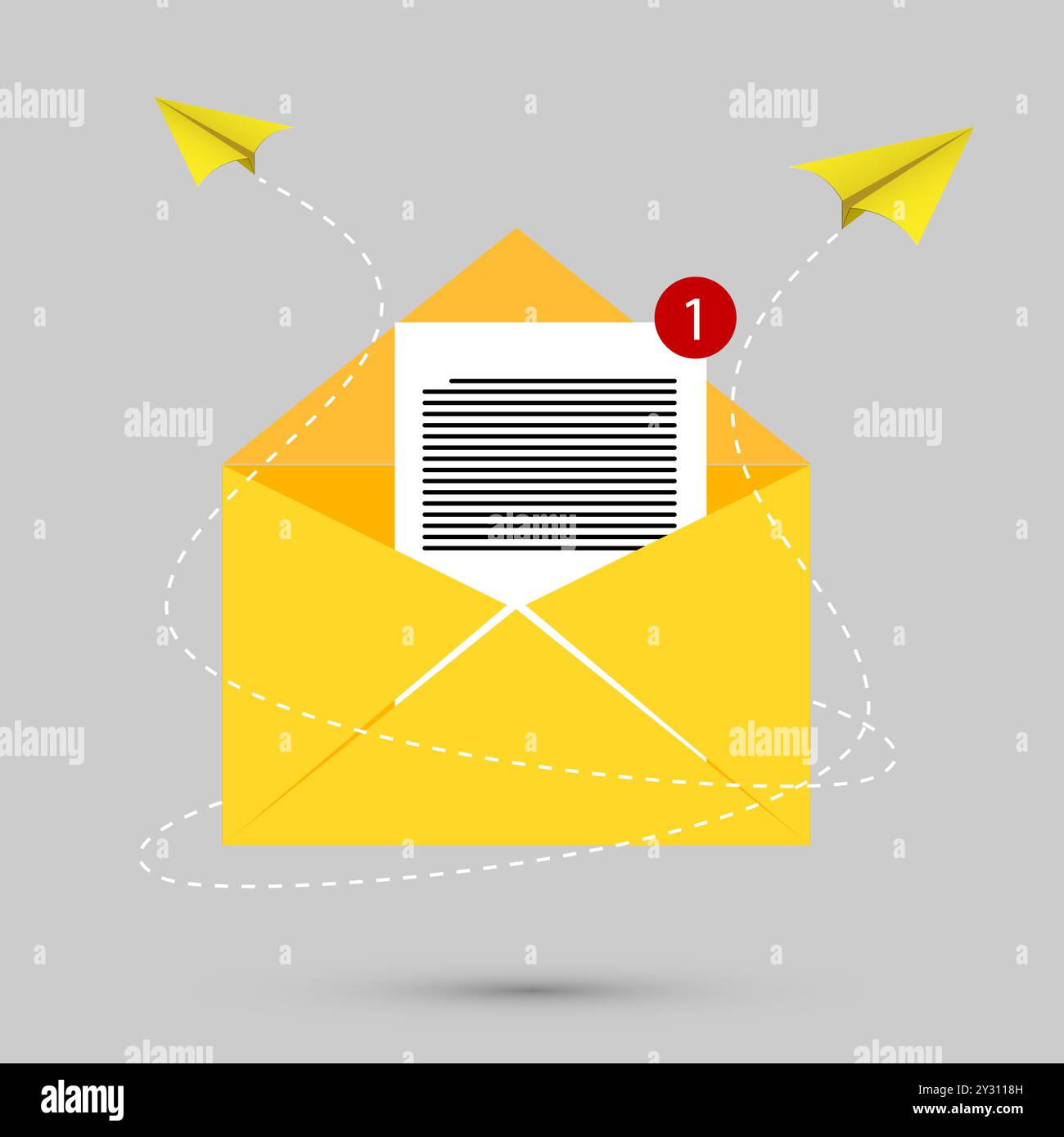 Marketing par courriel et lettre d'information commerciale publicité Tiny Person concept. Communication numérique et envoyer des lettres avec vecteur de contenu de nouvelles d'entreprise illus Banque D'Images