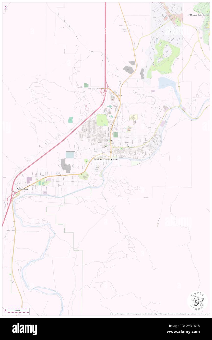 Vérité ou conséquences, Sierra County, États-Unis, États-Unis, Nouveau-Mexique, n 33 7' 42'', S 107 15' 10'', carte, Cartascapes carte publiée en 2024. Explorez Cartascapes, une carte qui révèle la diversité des paysages, des cultures et des écosystèmes de la Terre. Voyage à travers le temps et l'espace, découvrir l'interconnexion du passé, du présent et de l'avenir de notre planète. Banque D'Images