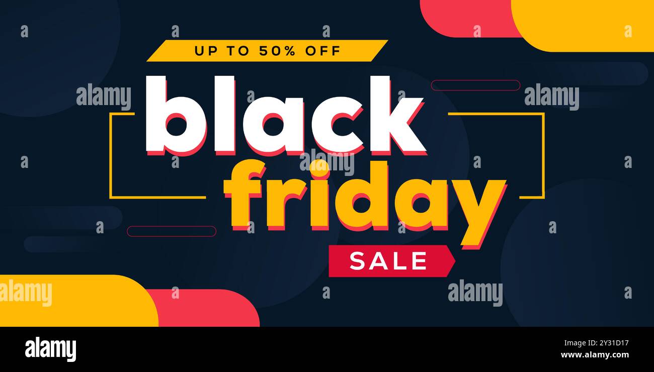 conception d'illustration de bannière horizontale black friday Illustration de Vecteur