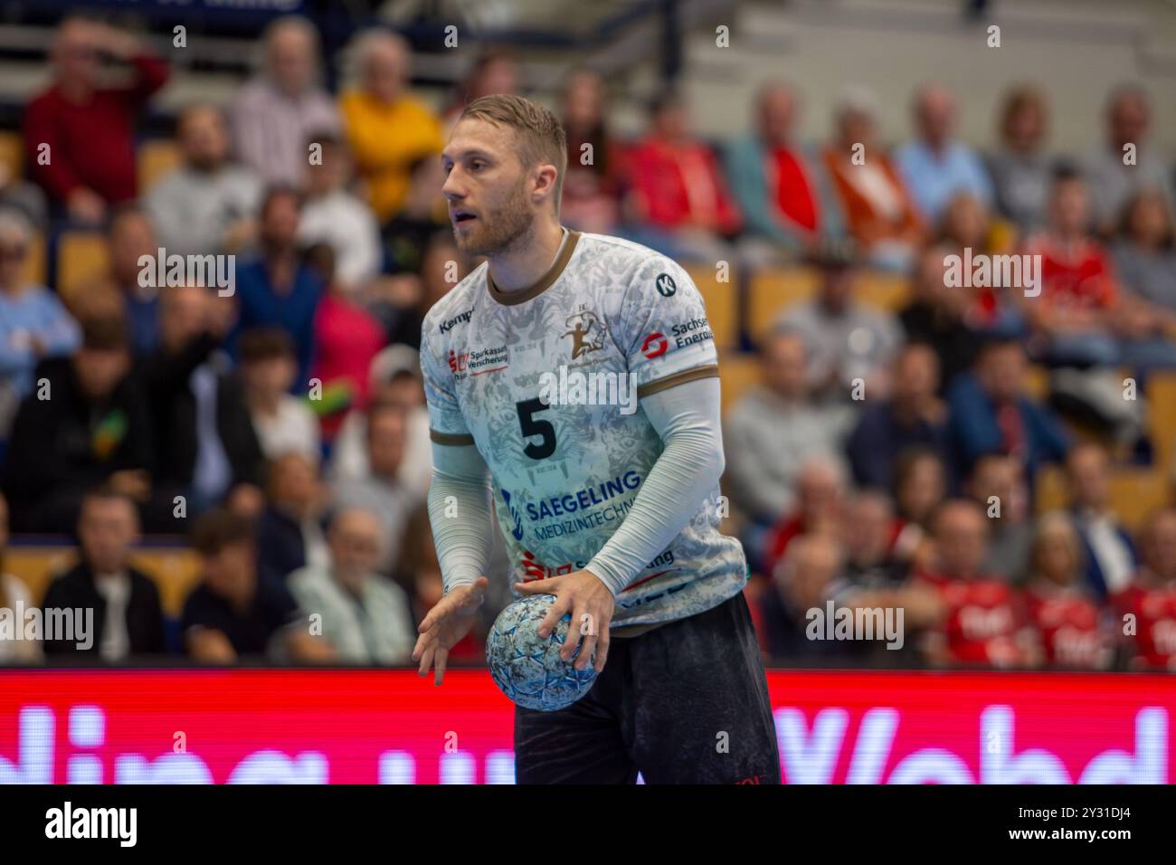 11.09.2024, 2. HBL (Handball-Bundesliga), 7. Spieltag (vorgezogenes Spiel) : Eulen Ludwigshafen gegen HC Elbflorenz 2006. Bild : Lukas Wucherpfennig (5 ans, Banque D'Images