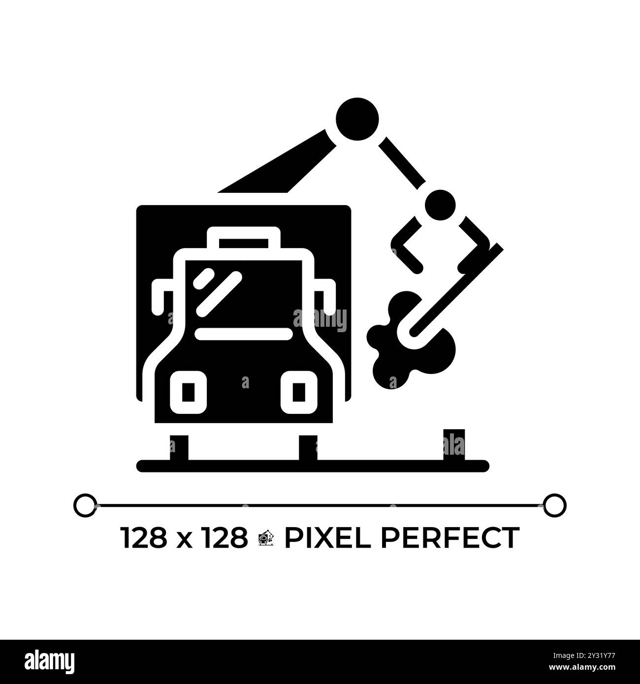 Icône de glyphe noir de transport de débris Illustration de Vecteur