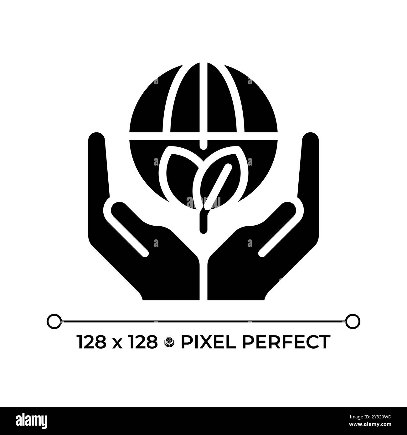 Icône de glyphe noir de protection de l'environnement Illustration de Vecteur