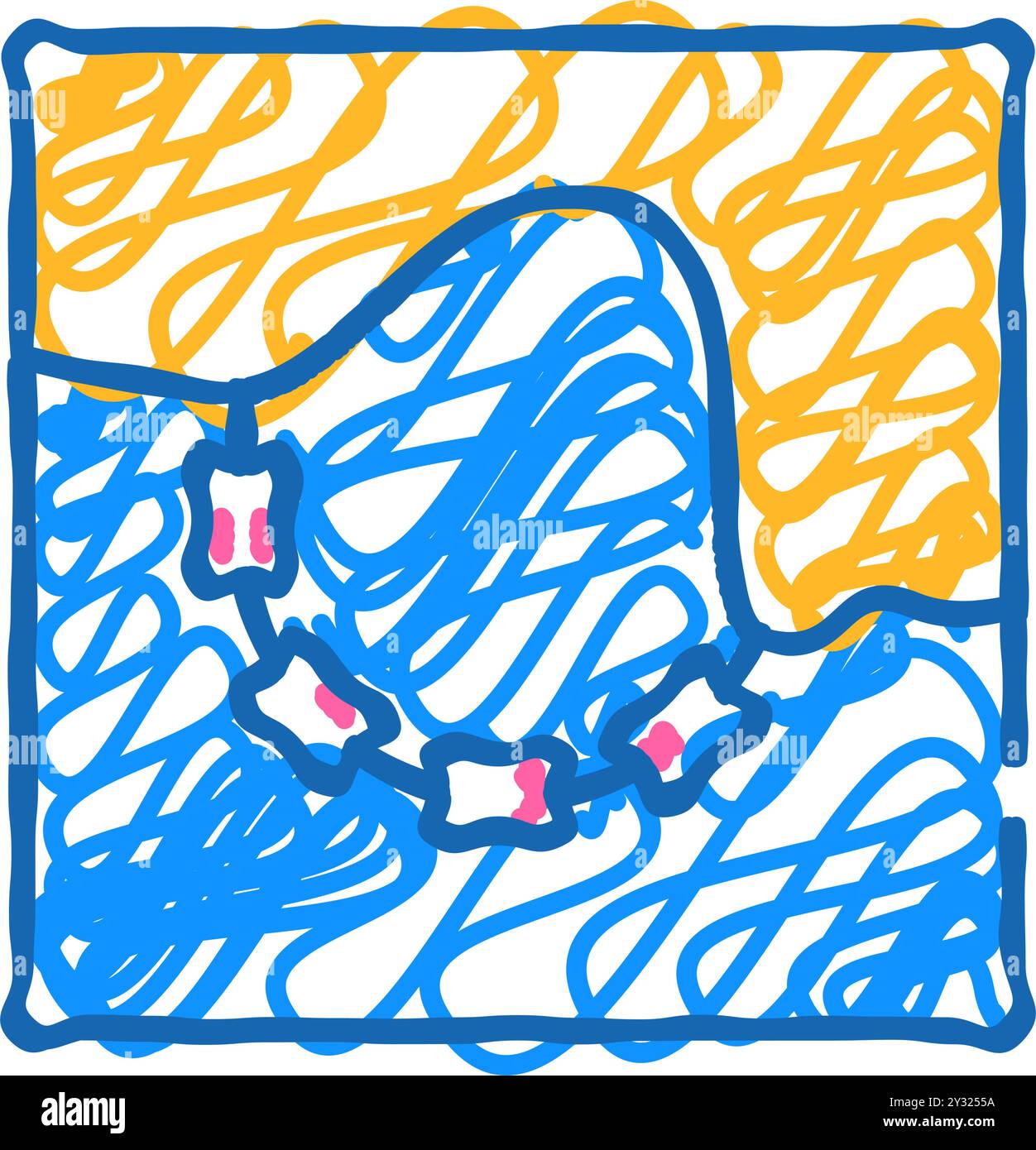 lagoon marée power plants icône doodle illustration Illustration de Vecteur