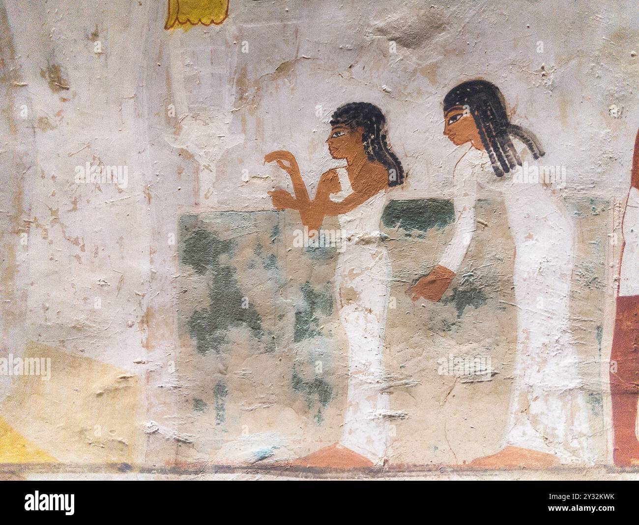 Louxor en Egypte, Vallée des nobles, tombeau de Nakht. Récolte du lin. Banque D'Images