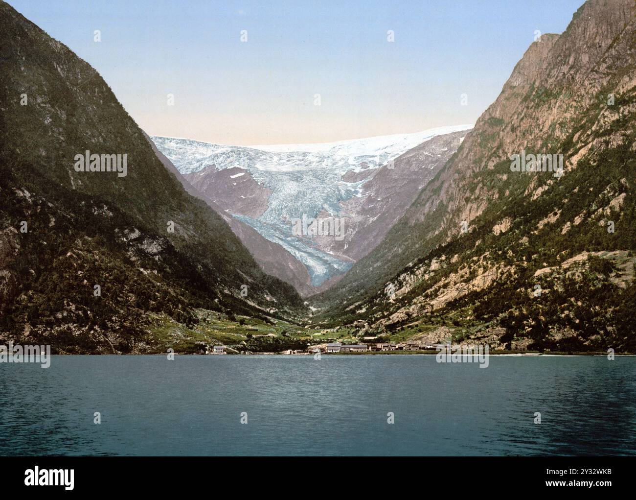 Buerbrae, Buarbreen, Gletscher, Odde, Odda, Hardangerfjord, Norwegen, Ansicht aus 1885, Historisch, digital restaurierte Reproduktion von einer Vorlag Banque D'Images