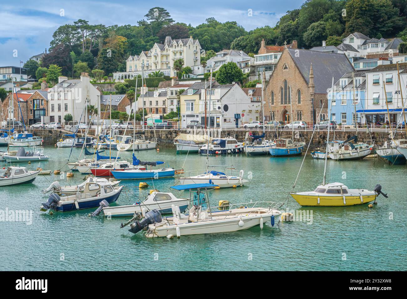 Port de St Aubin sur l'île de Jersey une des îles Anglo-Normandes Banque D'Images