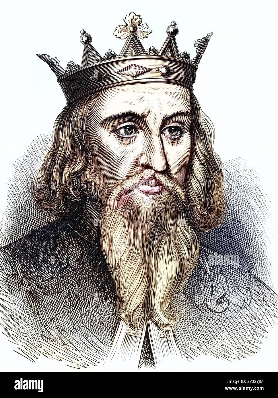 Heinrich I. 1068-1135, König von England ab 1100 : jüngster Sohn von Wilhelm I., dem Eroberer. Holzstich, um 1900, Historisch, digital restaurierte Rep Banque D'Images