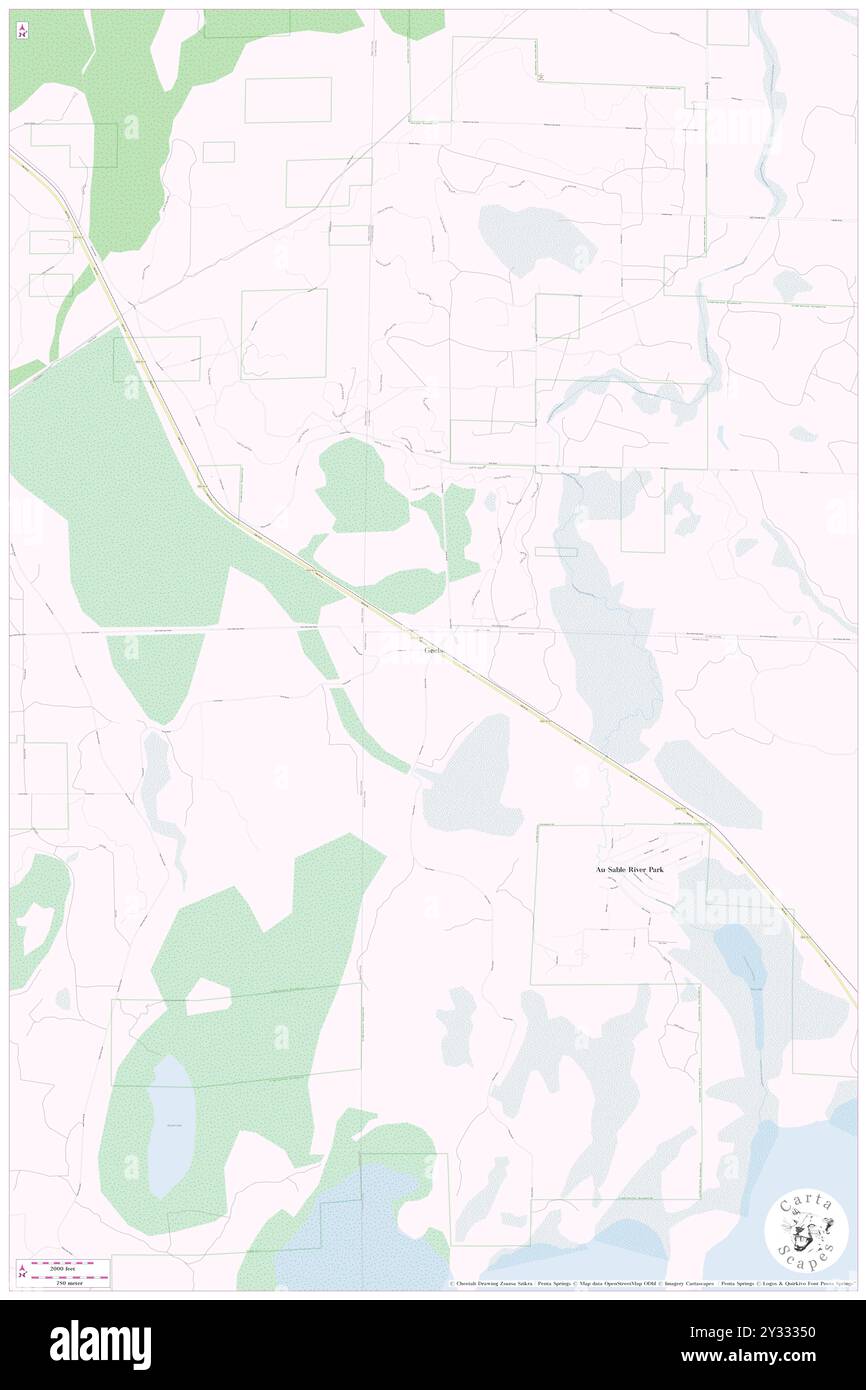 Geels, Comté de Roscommon, US, États-Unis, Michigan, n 44 25' 19'', S 84 29' 1'', carte, Cartascapes carte publiée en 2024. Explorez Cartascapes, une carte qui révèle la diversité des paysages, des cultures et des écosystèmes de la Terre. Voyage à travers le temps et l'espace, découvrir l'interconnexion du passé, du présent et de l'avenir de notre planète. Banque D'Images