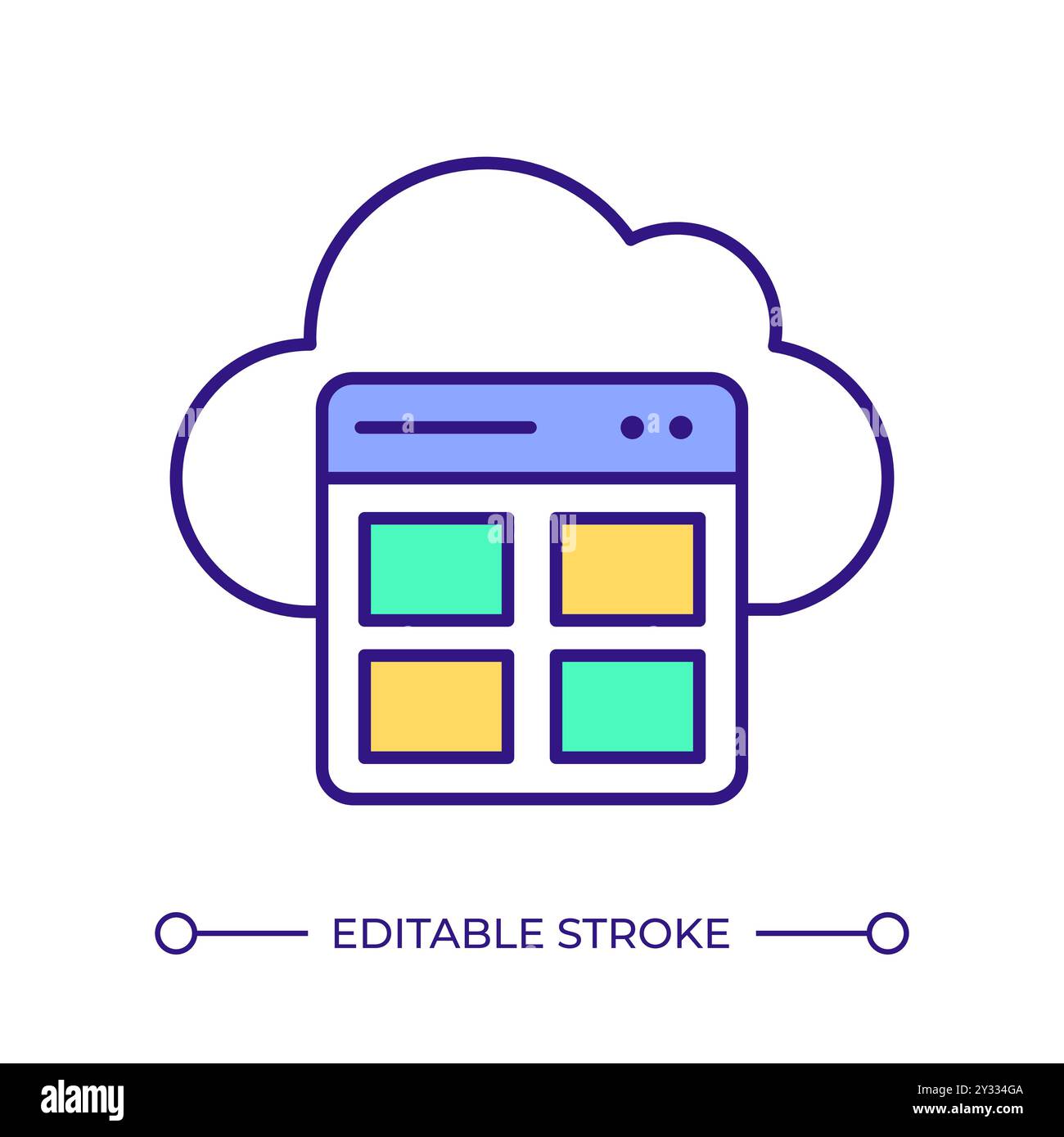 Icône de couleur RVB de sécurité native du Cloud Illustration de Vecteur