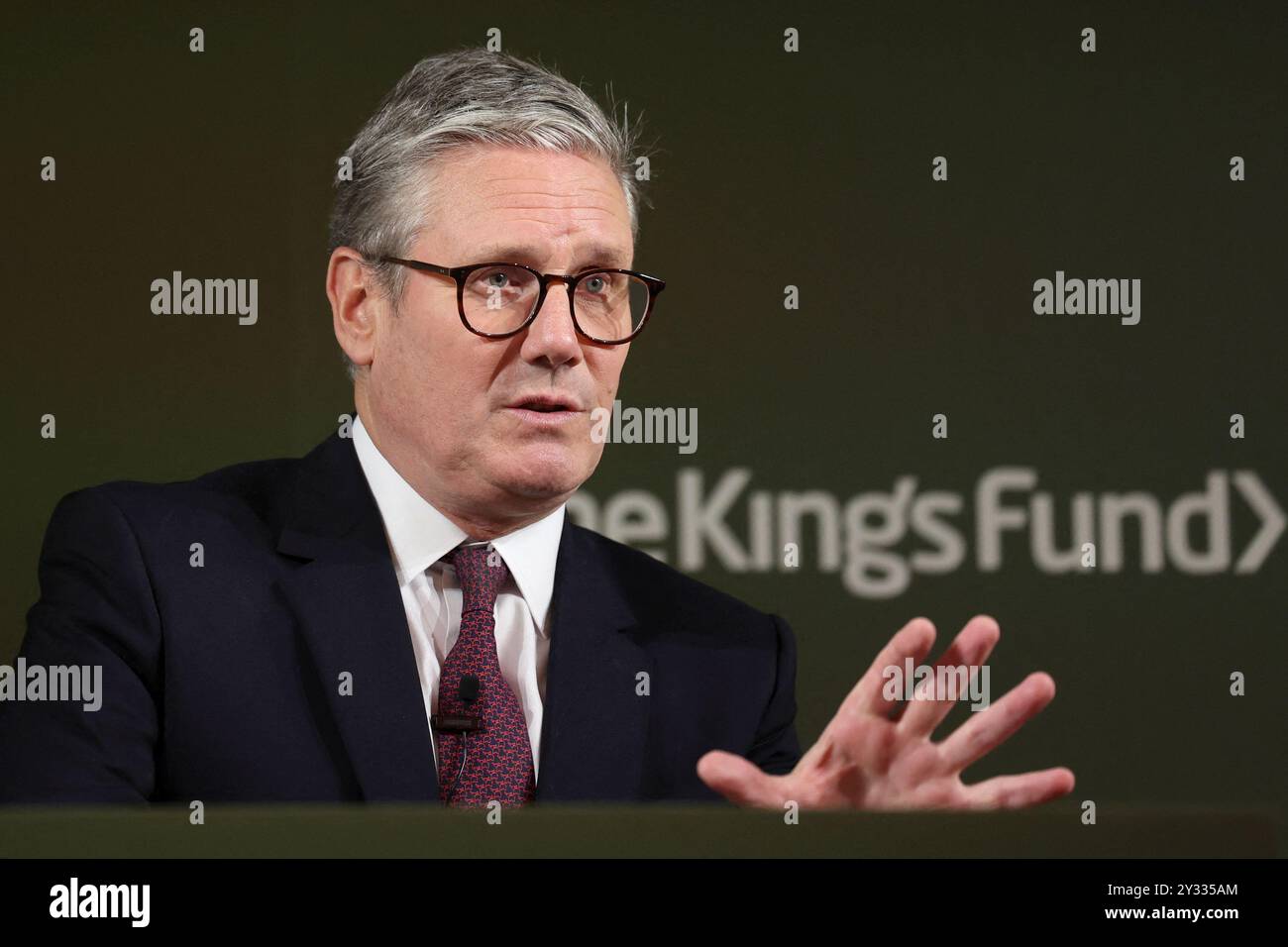 Discours du premier ministre Sir Keir Starmer après la publication de l'enquête indépendante de Lord Darzi sur l'état et les performances du NHS dans le centre de Londres. Date de la photo : jeudi 12 septembre 2024. Banque D'Images