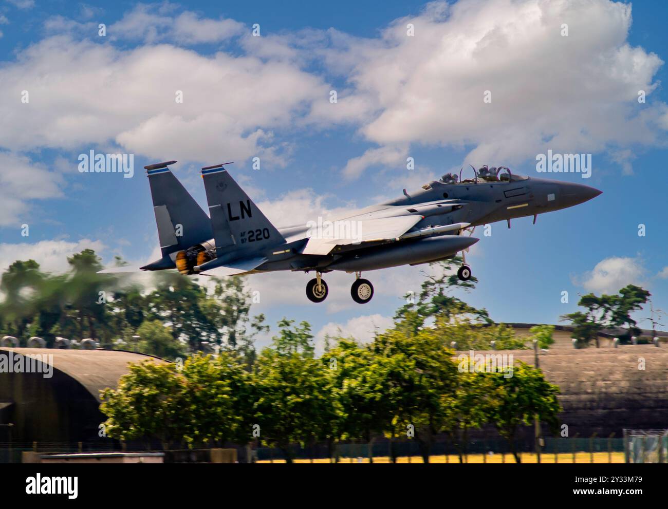 Avion de chasse F15 Strike Eagle de l'USAF Banque D'Images