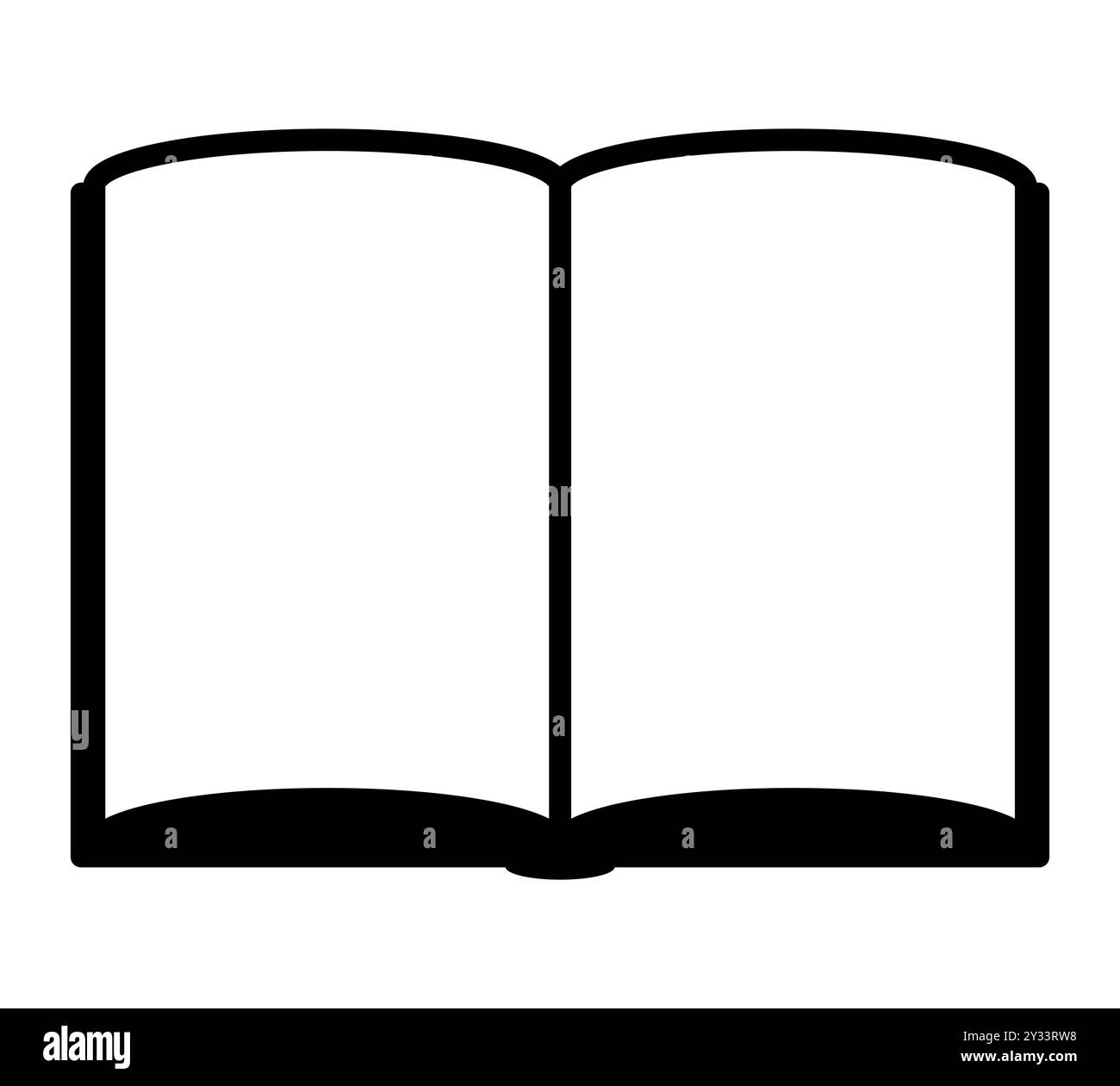 livre - icône de symbole simple noir et blanc de livre ouvert, illustration vectorielle isolée sur blanc Illustration de Vecteur