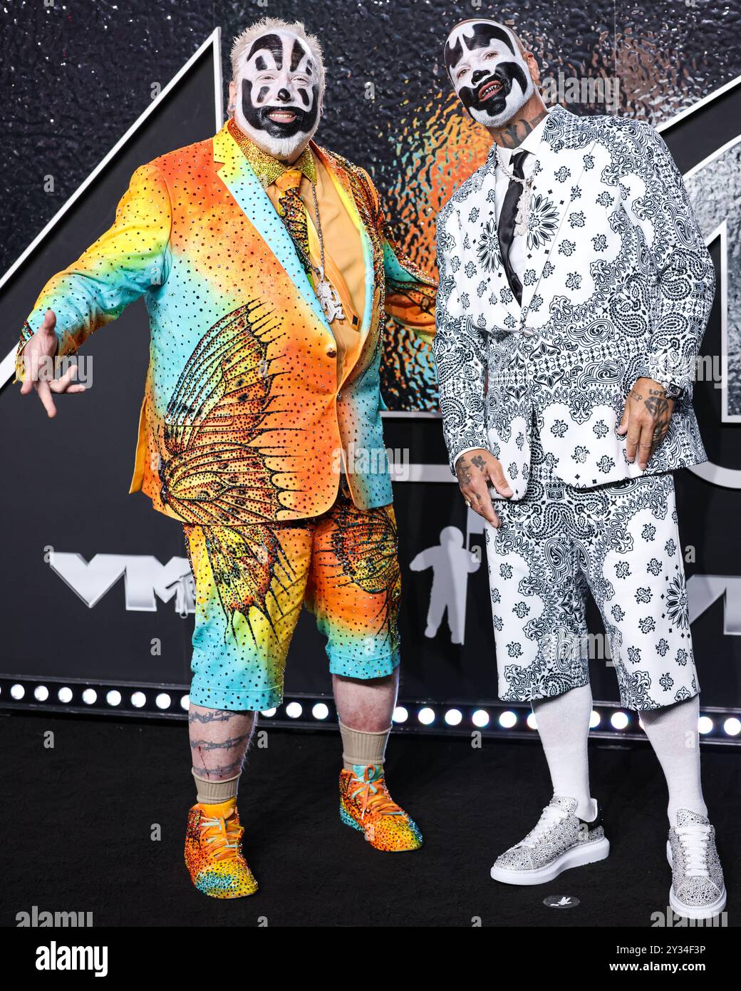 Elmont, États-Unis. 11 septembre 2024. ELMONT, NEW YORK, États-Unis - 11 SEPTEMBRE : violent J et Shaggy 2 dope of Insane Clown Posse arrivent aux MTV Video Music Awards 2024 qui se tiennent à l'UBS Arena le 11 septembre 2024 à Elmont, New York, États-Unis. (Photo de Xavier Collin/image Press Agency) crédit : image Press Agency/Alamy Live News Banque D'Images